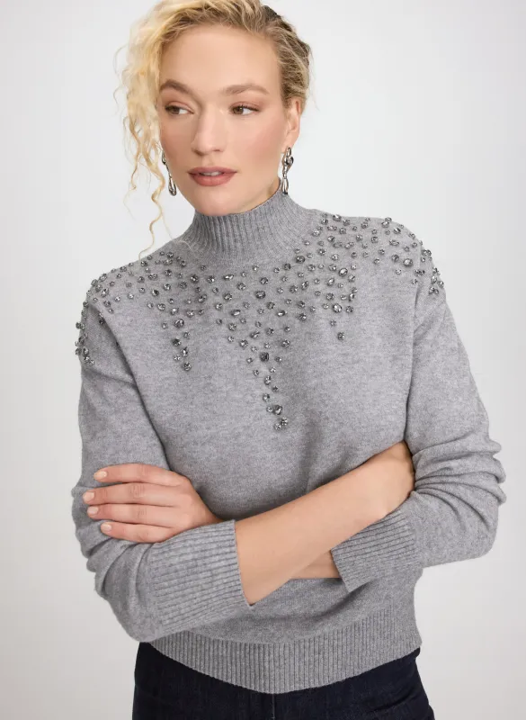 Crystal Embellished Sweater sold by Laura