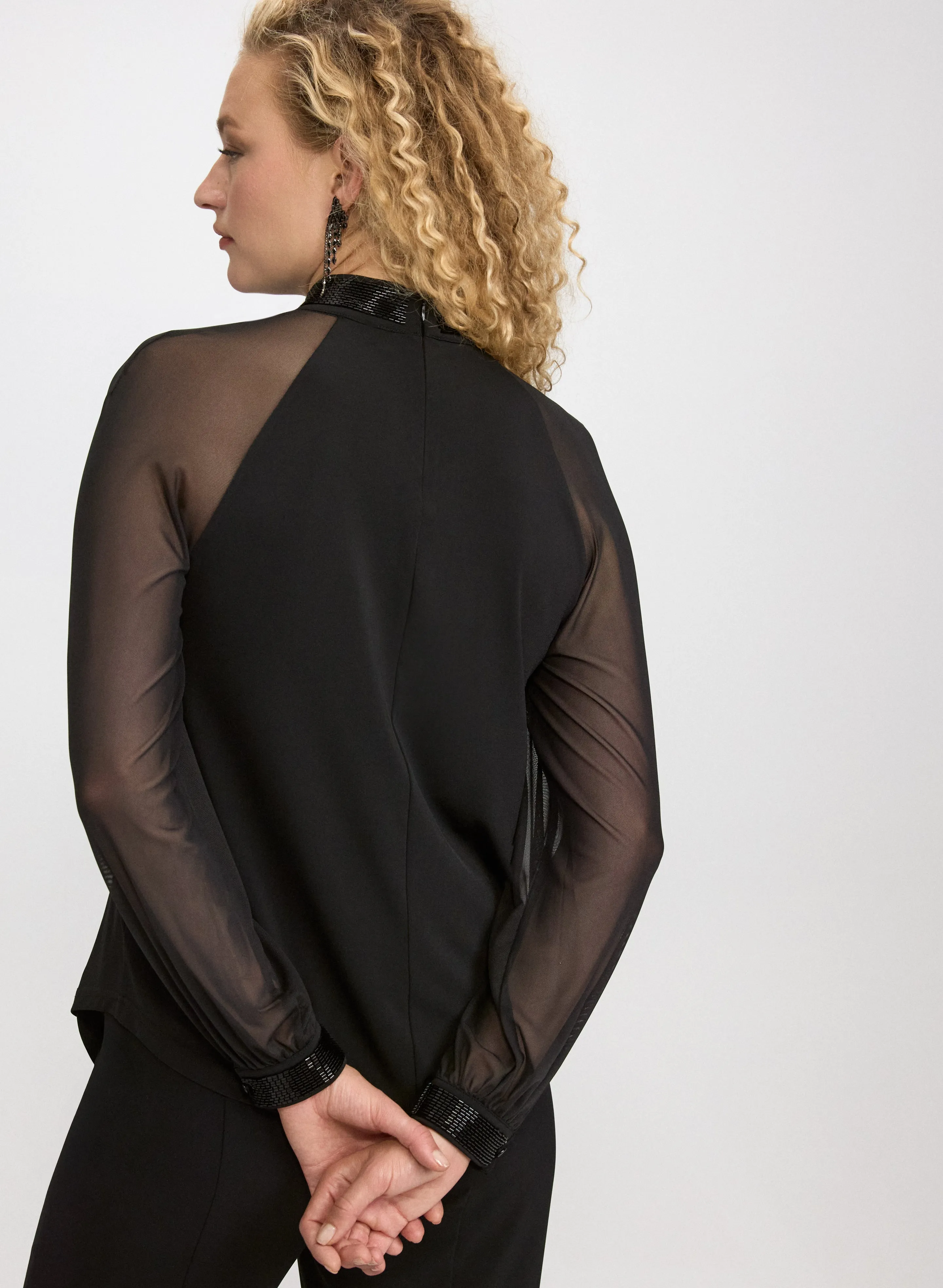 Beaded Mock Neck Top sold by Laura product image thumbnail 2