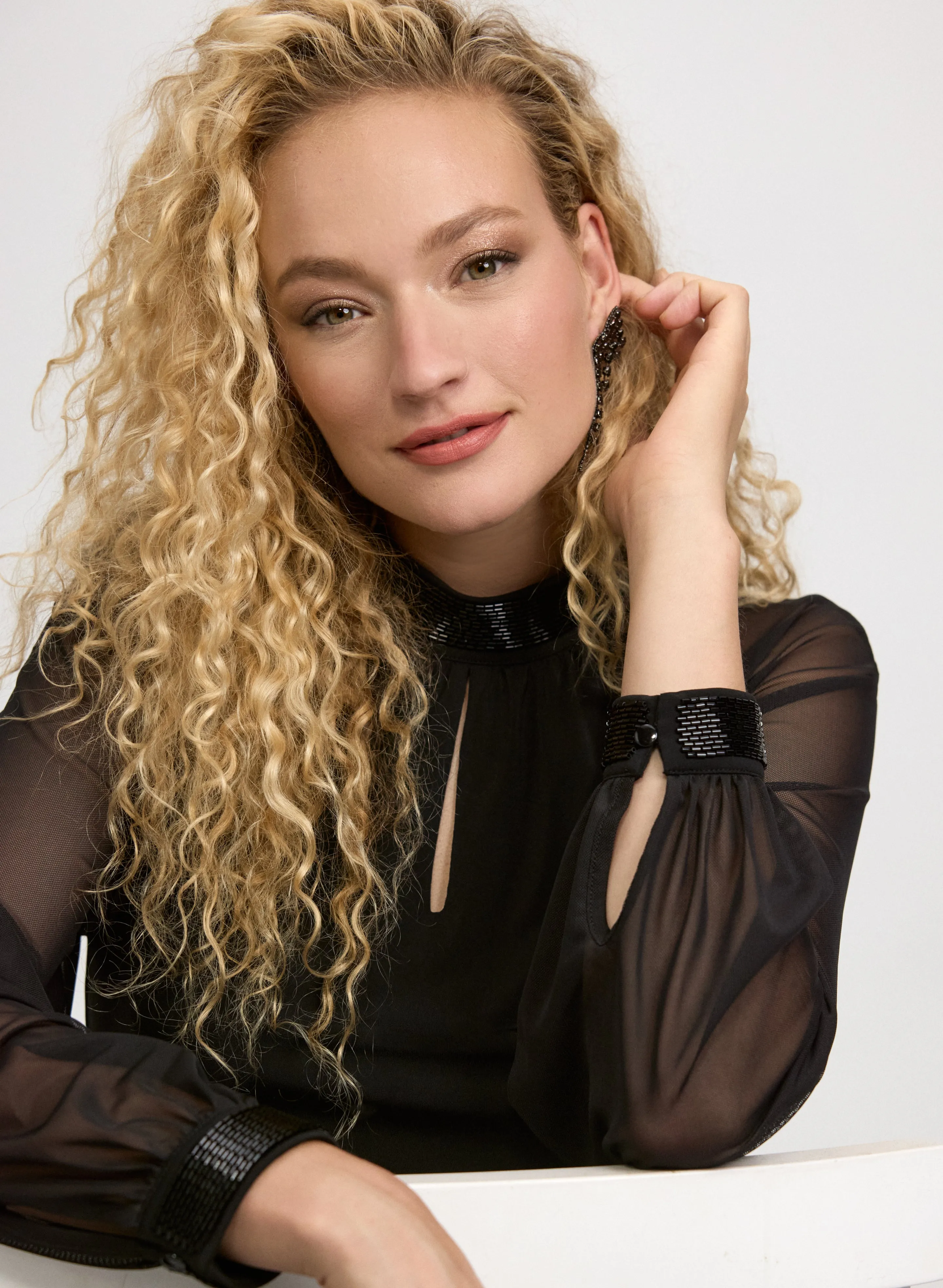 Beaded Mock Neck Top sold by Laura product image thumbnail 5