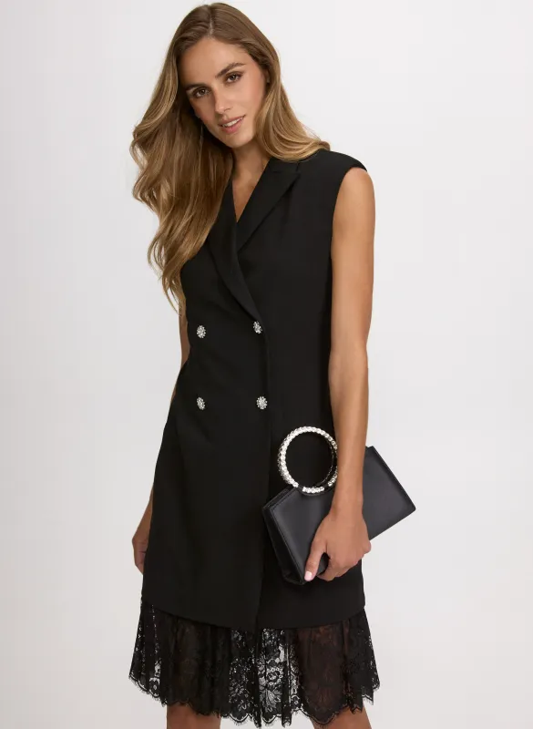 Lace Hem Tuxedo Dress sold by Laura