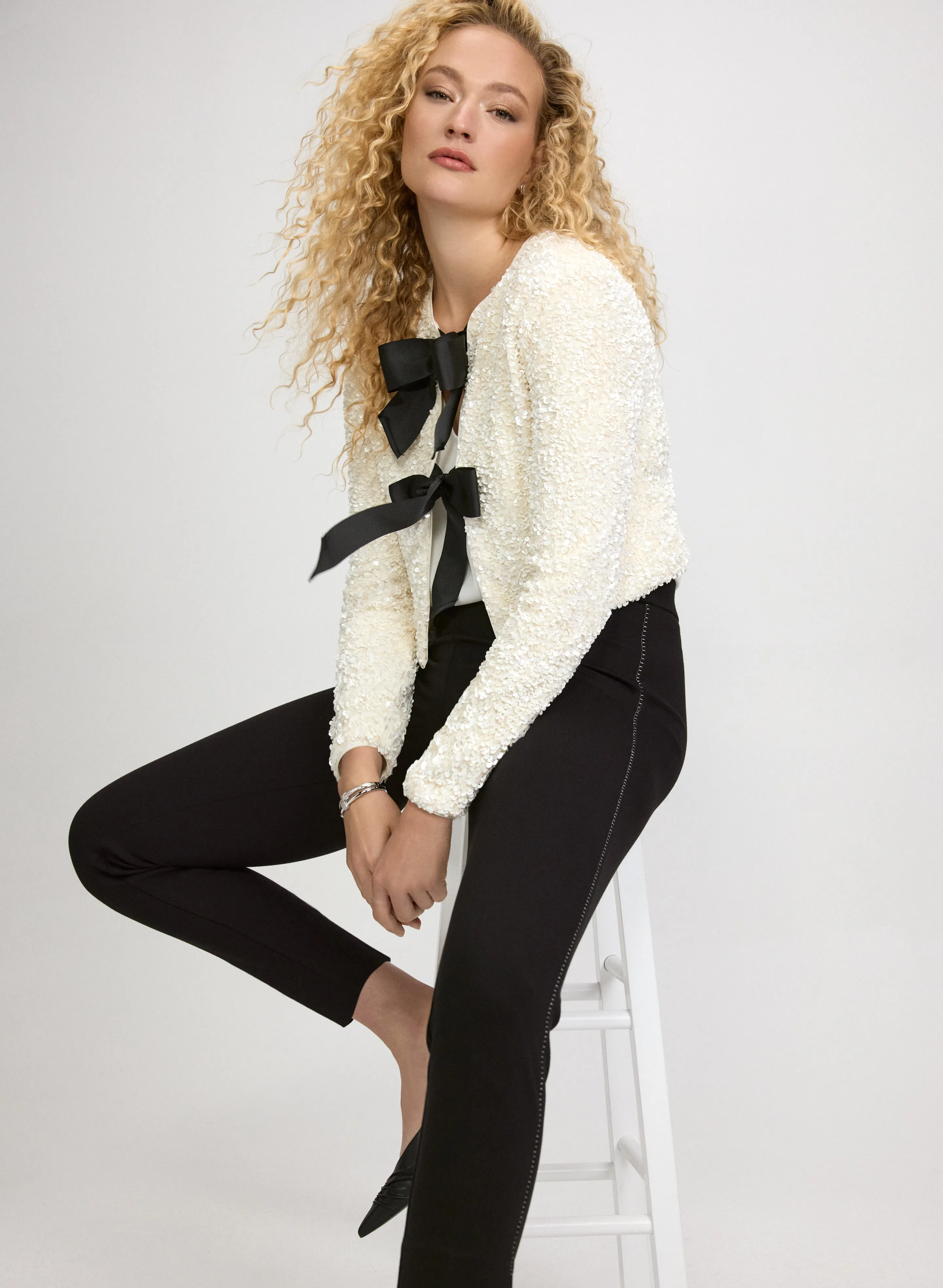 Sofia Metallic Stitch Slim-Leg Pants sold by Laura product image thumbnail 2