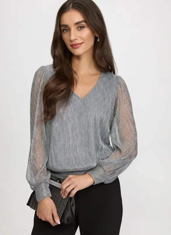 Crinkle Lurex Blouse sold by Laura