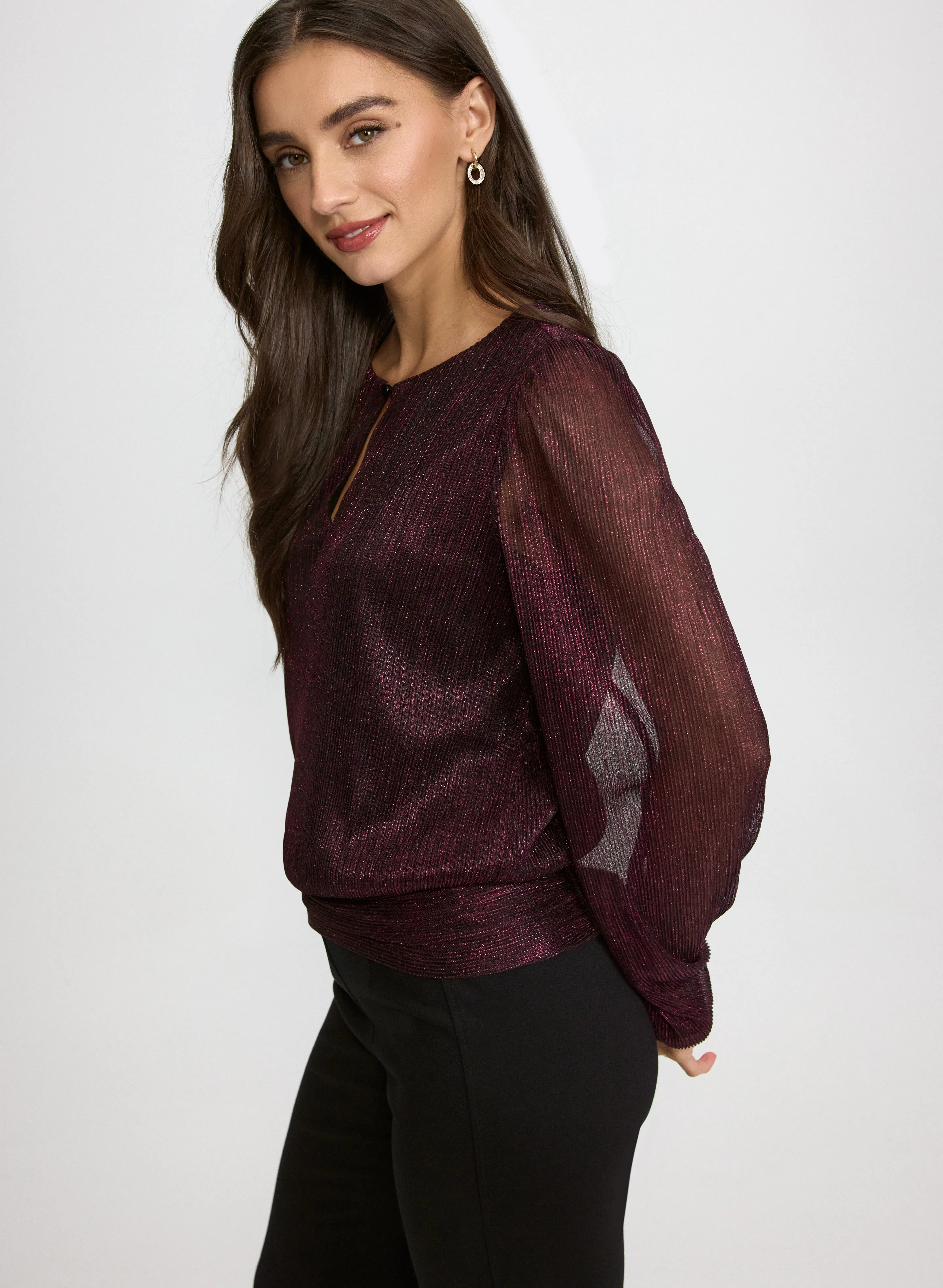 Crinkle Lurex Blouse sold by Laura product image thumbnail 2
