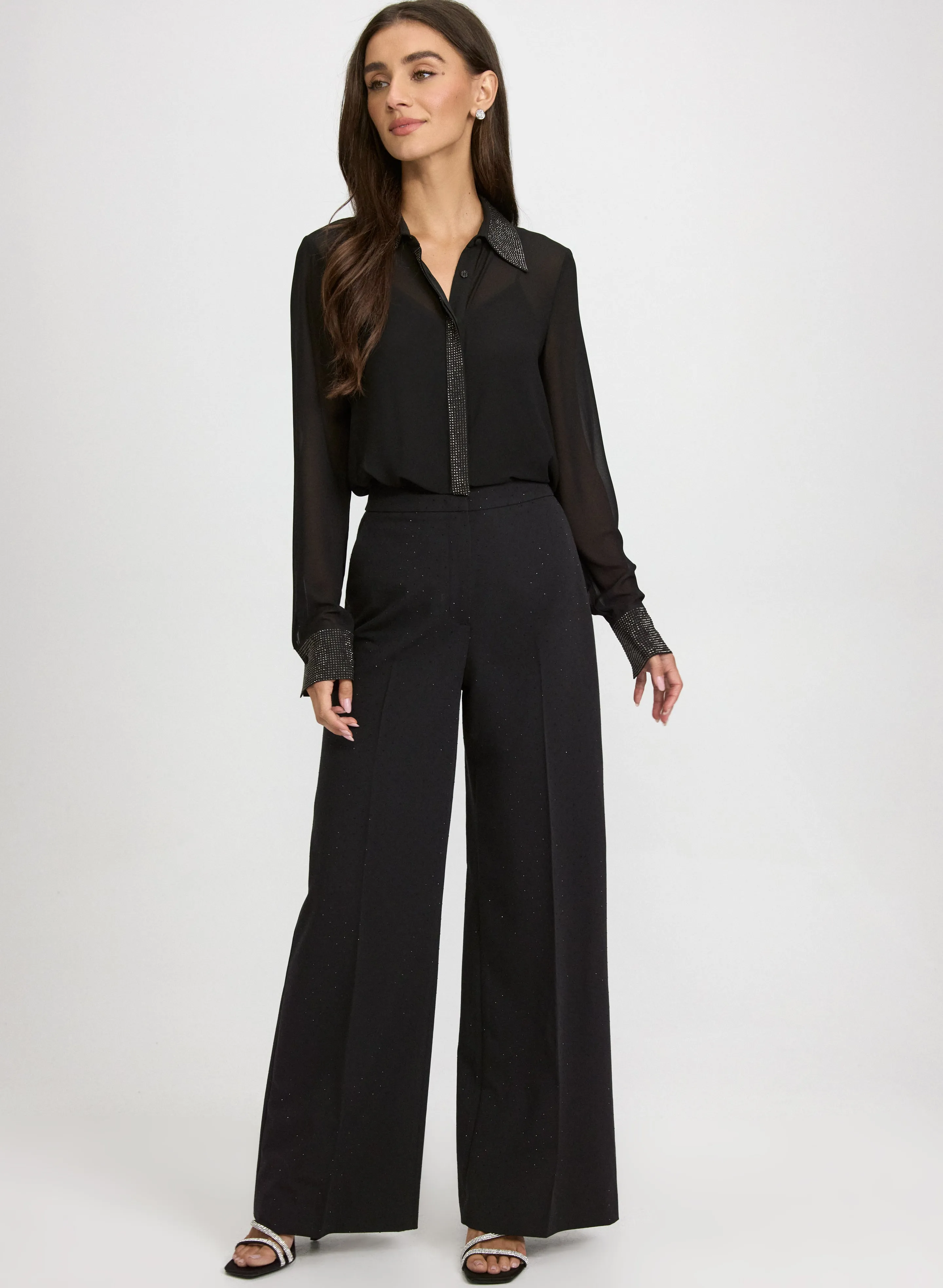 Tonal Embellished Chiffon Blouse sold by Laura product image thumbnail 4