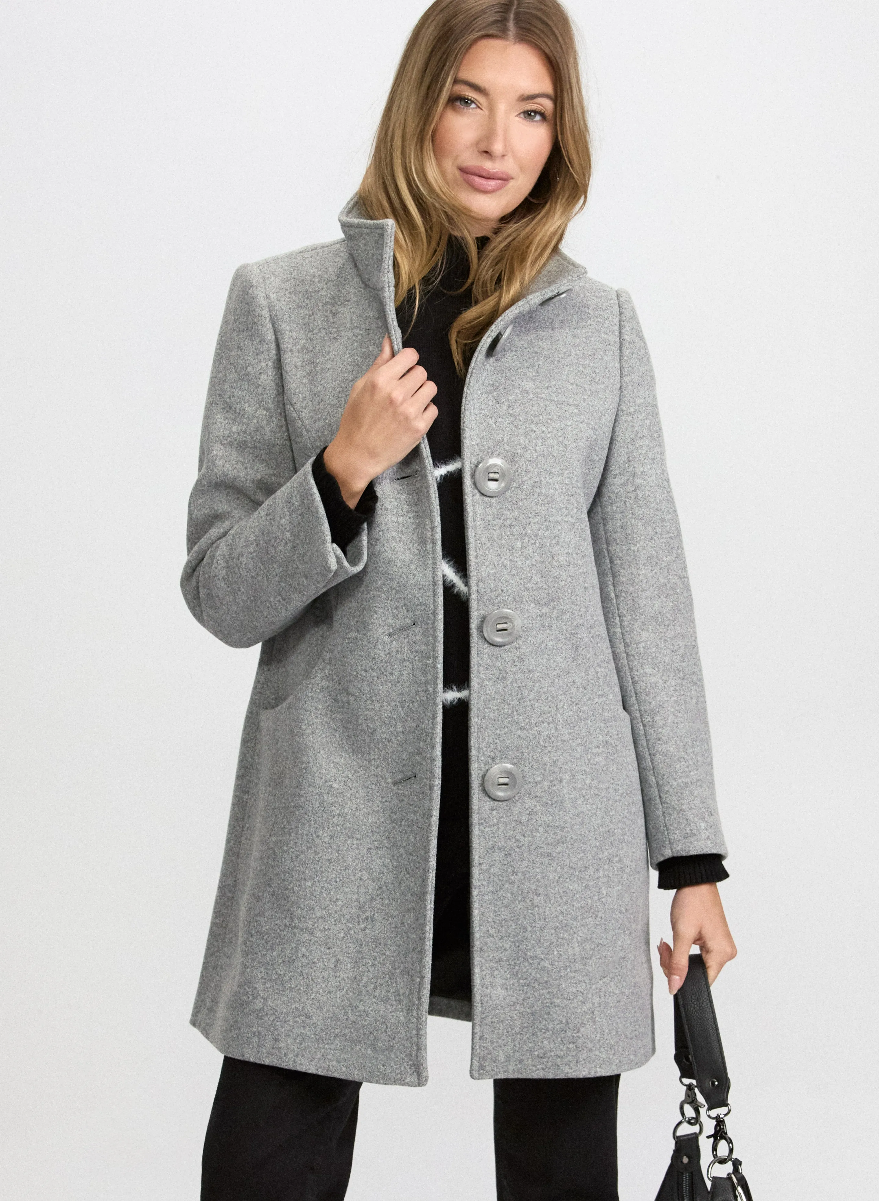Stretch Wool-Blend Coat sold by Laura