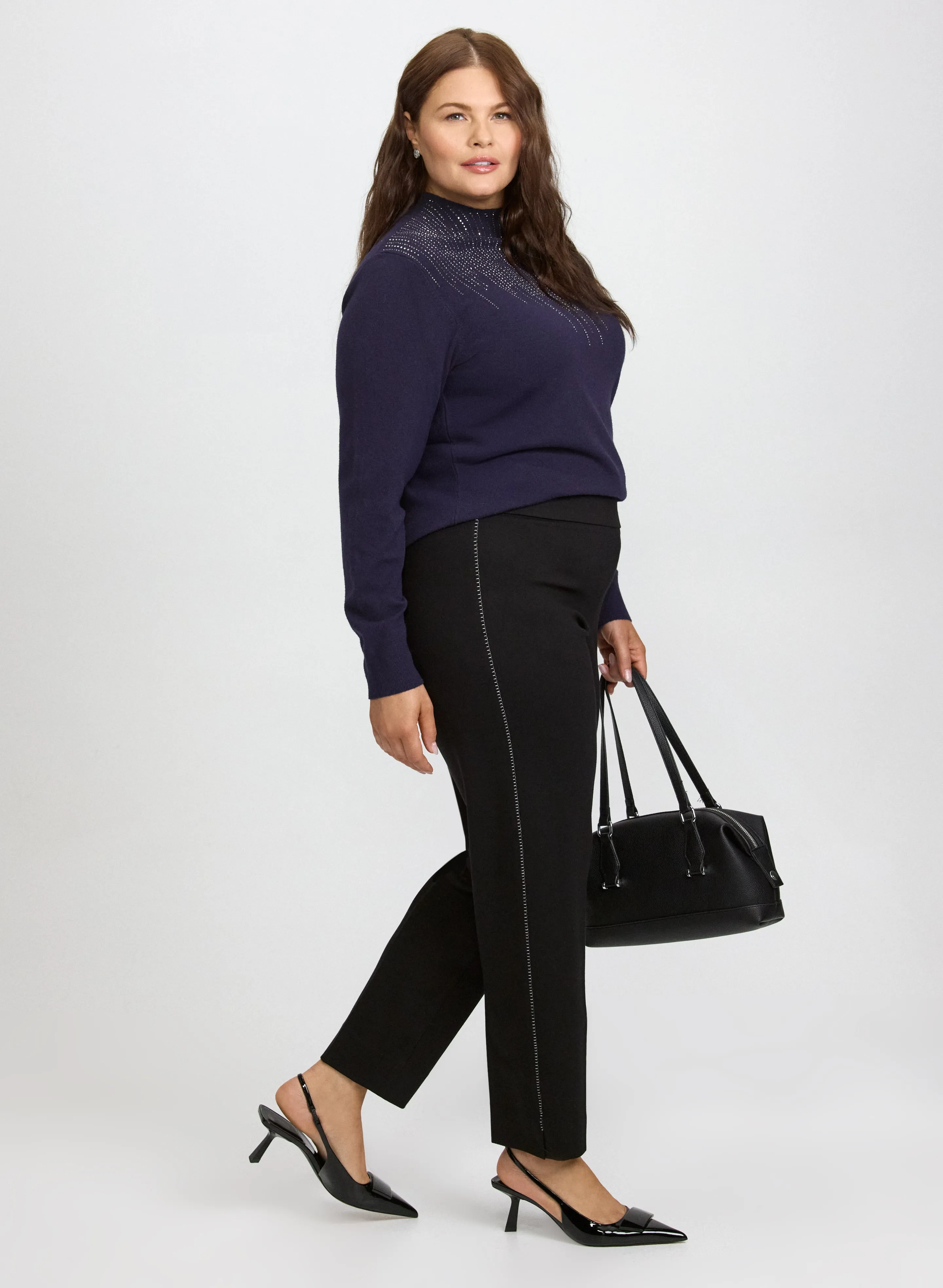 Sofia Metallic Stitch Slim-Leg Pants sold by Laura product image thumbnail 2