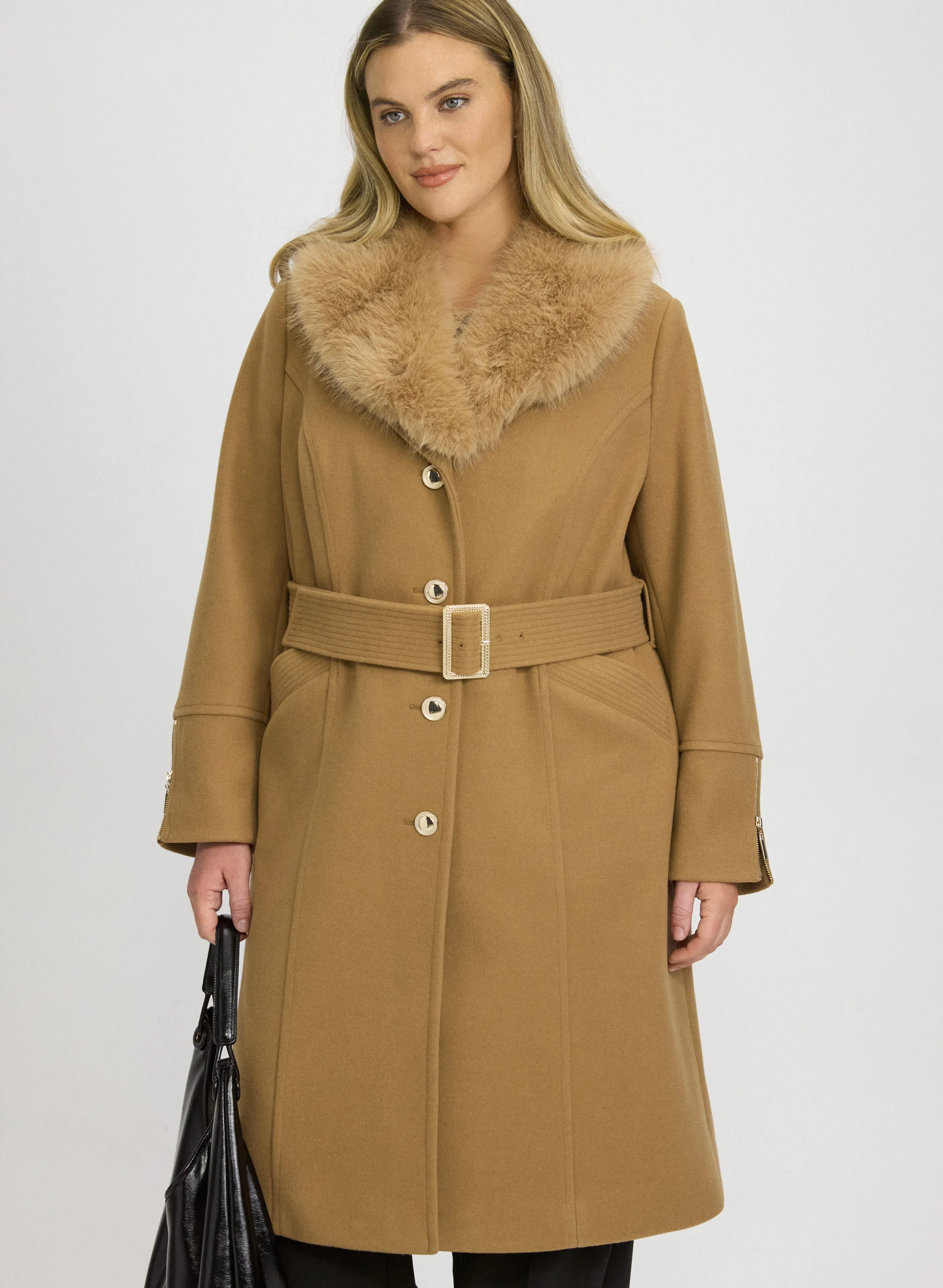 Faux-Fur Collar Coat sold by Laura