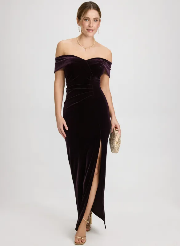 Velvet Off-Shoulder Dress sold by Laura