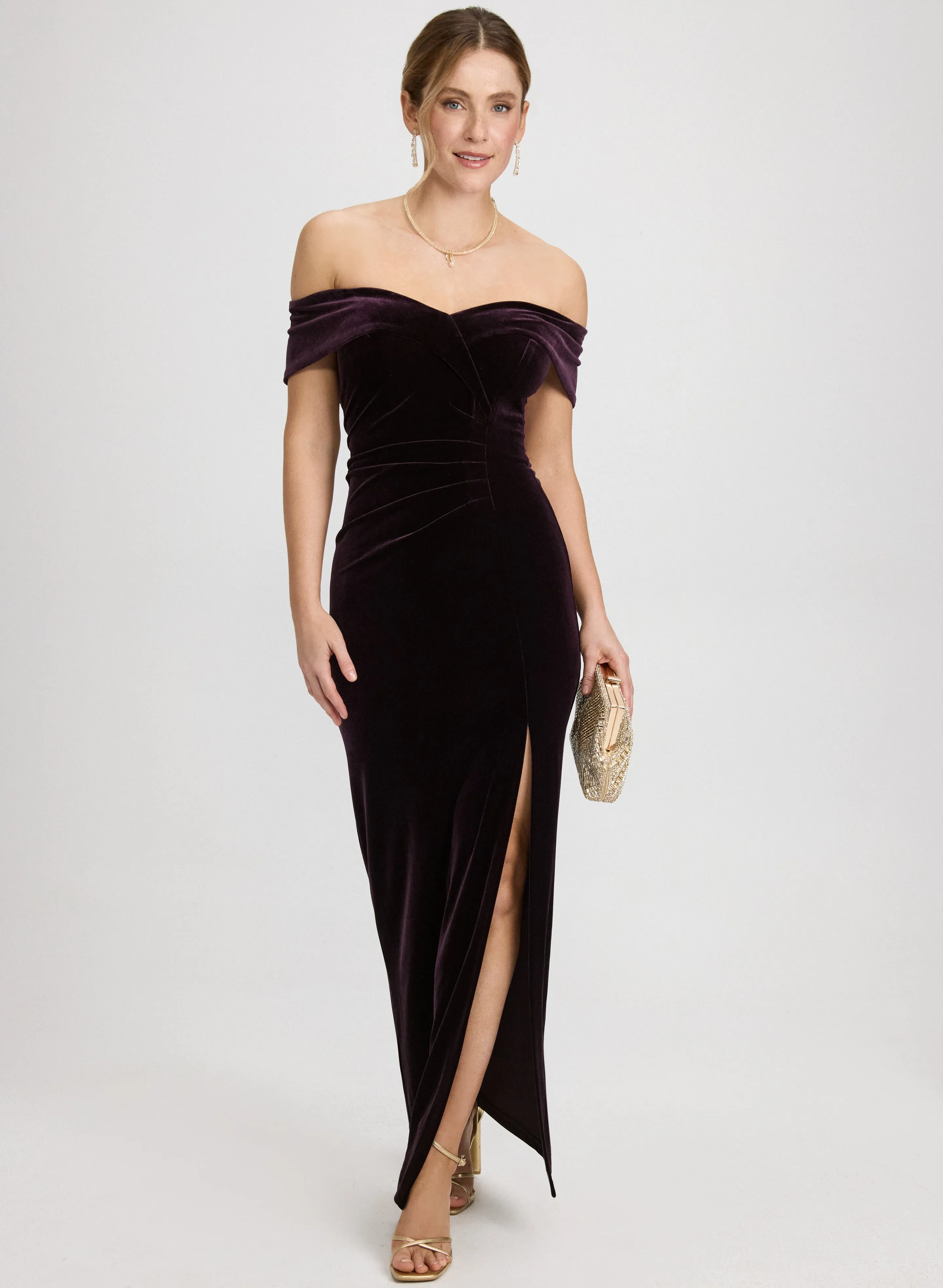 Velvet Off-Shoulder Dress sold by Laura