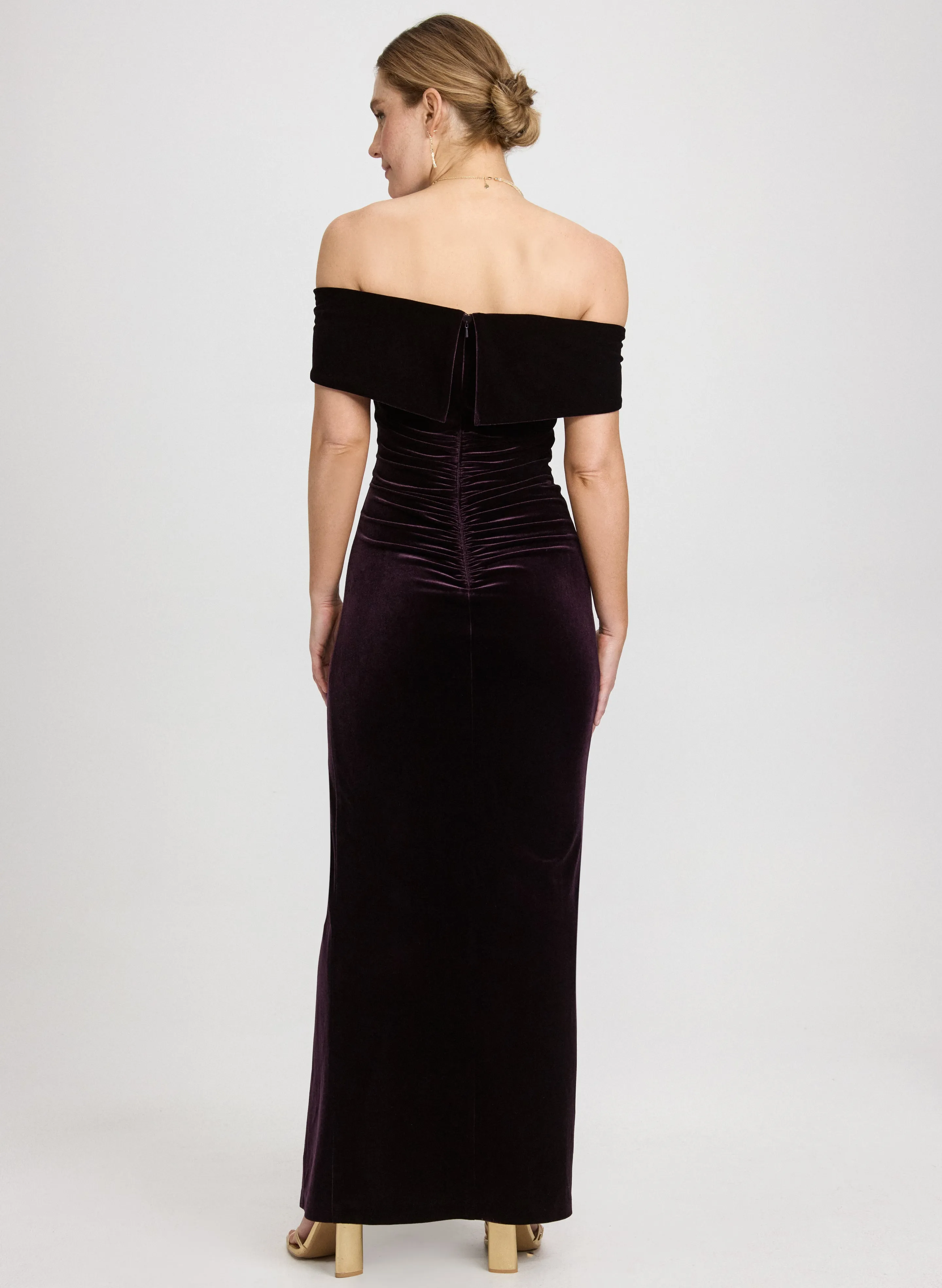 Velvet Off-Shoulder Dress sold by Laura product image thumbnail 3
