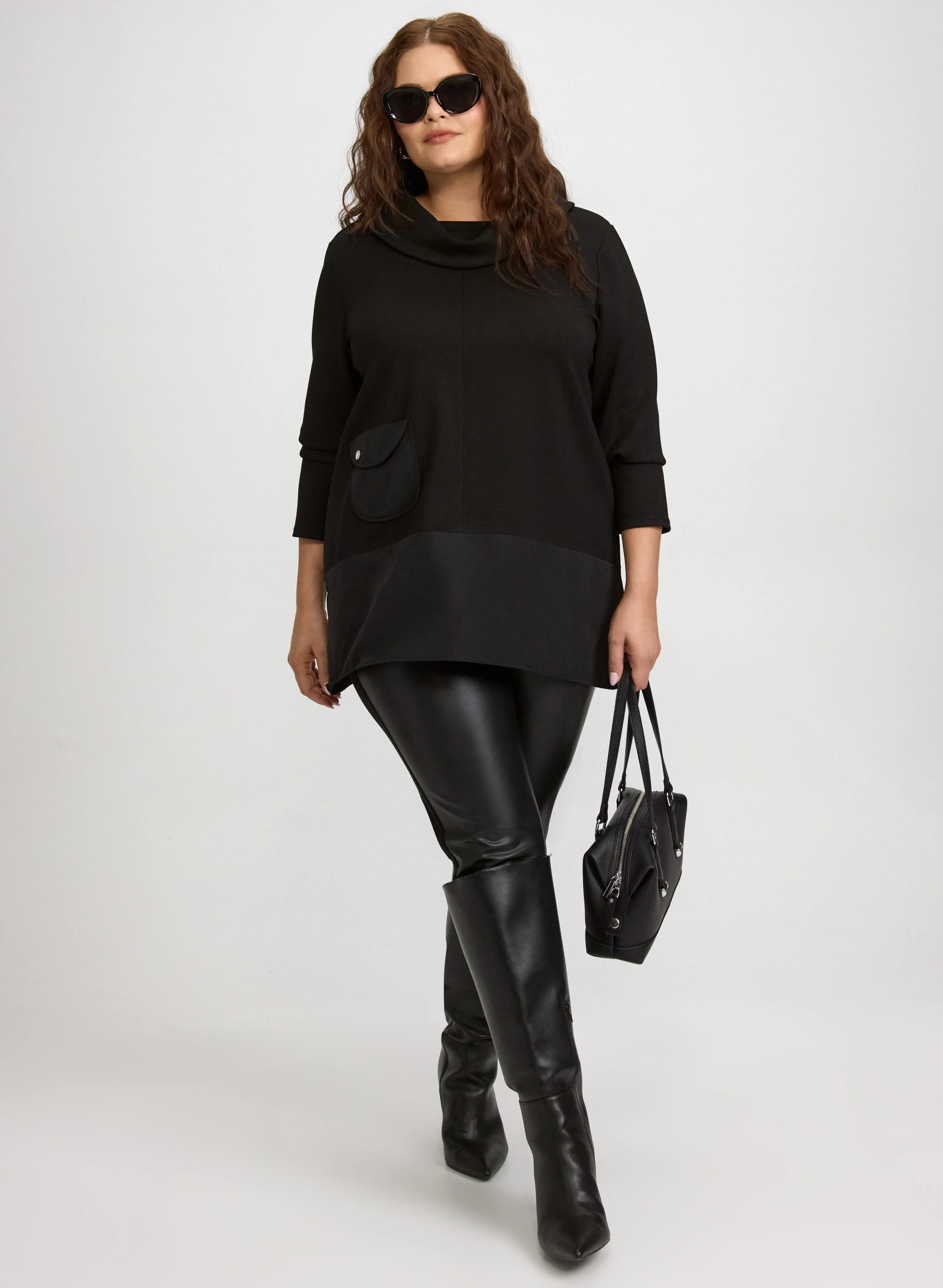 Joseph Ribkoff - Nylon Detail Cowl Neck Top sold by Laura product image thumbnail 4