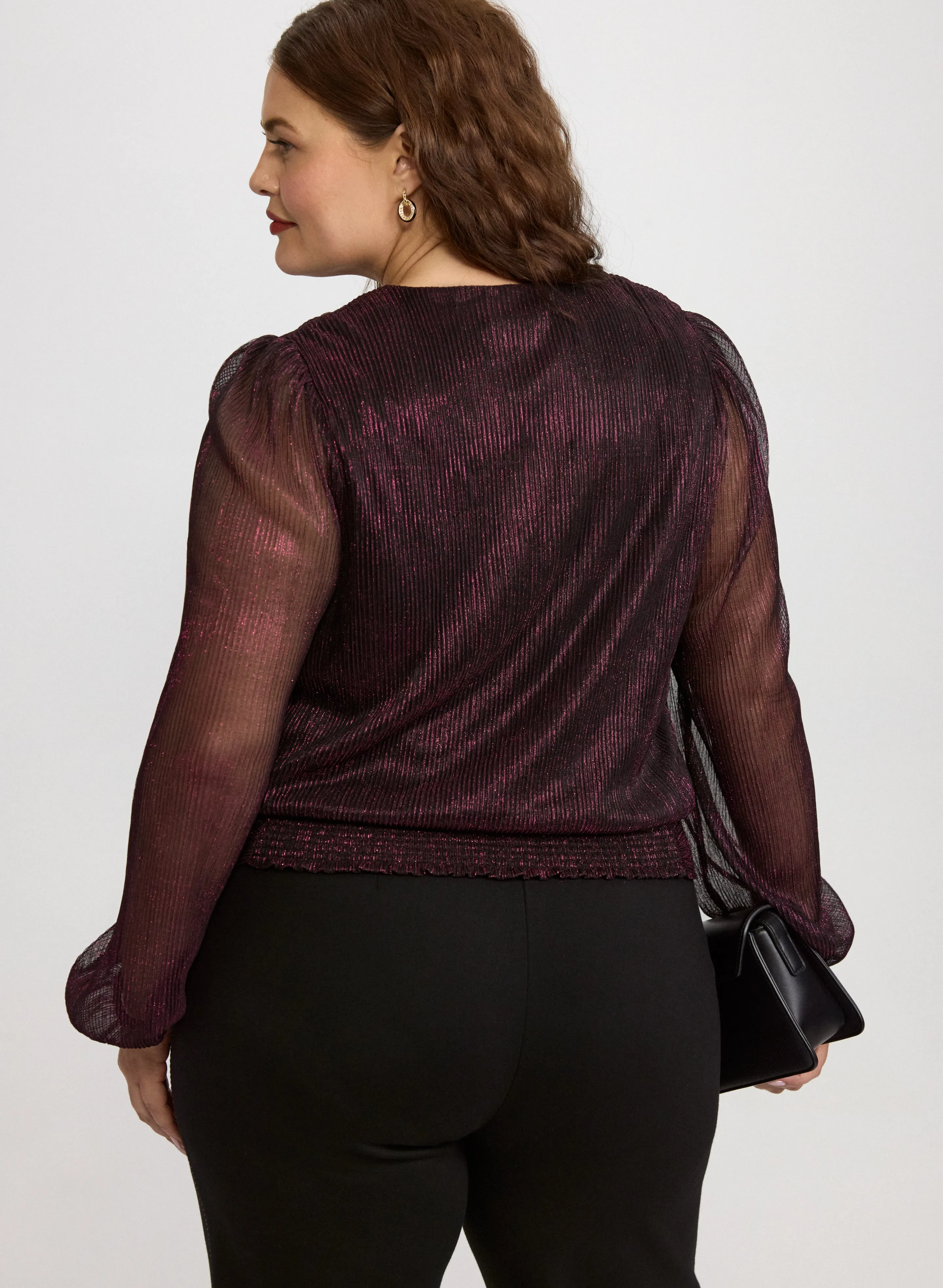 Metallic Balloon Sleeve Top sold by Laura product image thumbnail 3