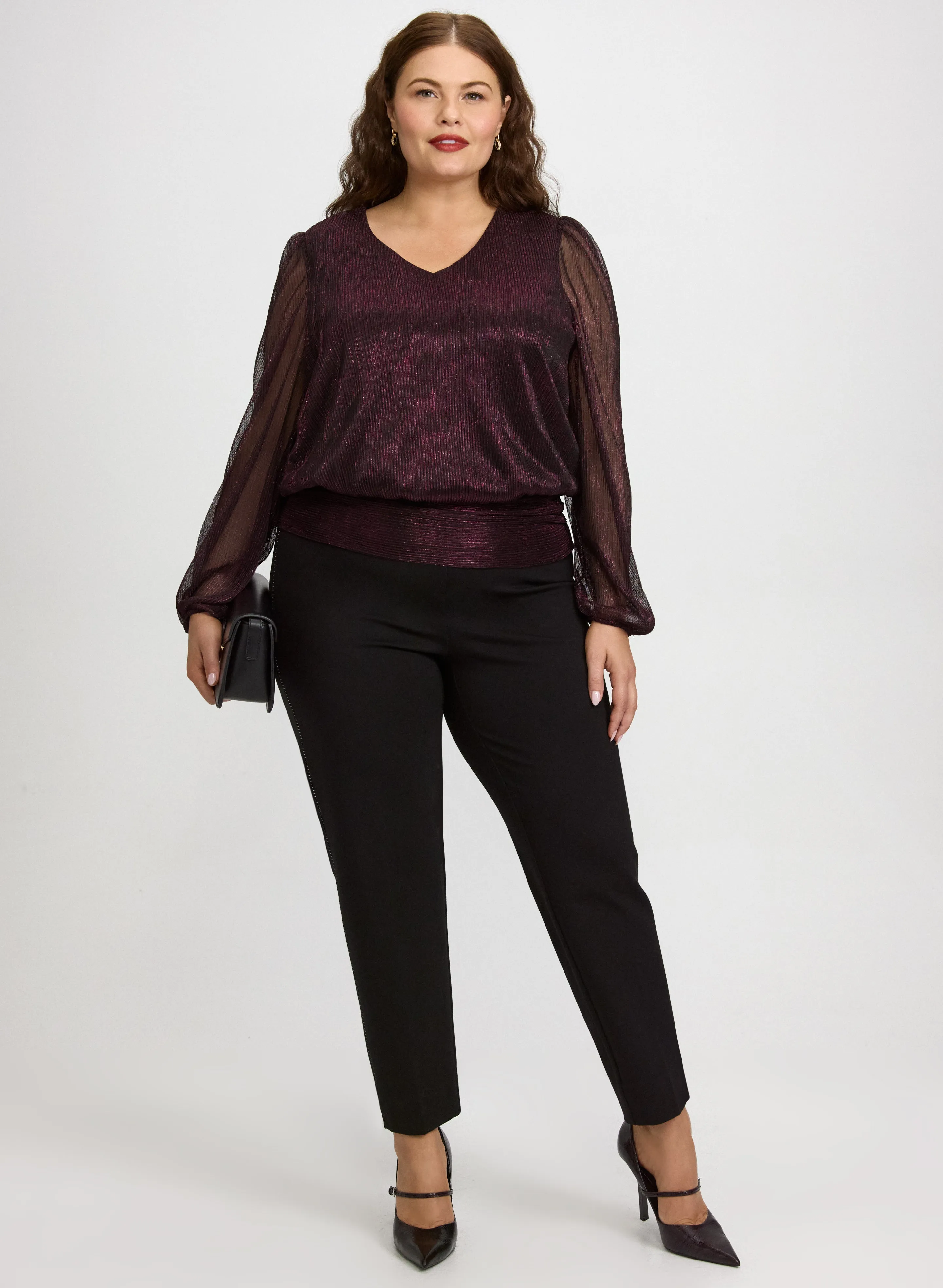 Metallic Balloon Sleeve Top sold by Laura product image thumbnail 4