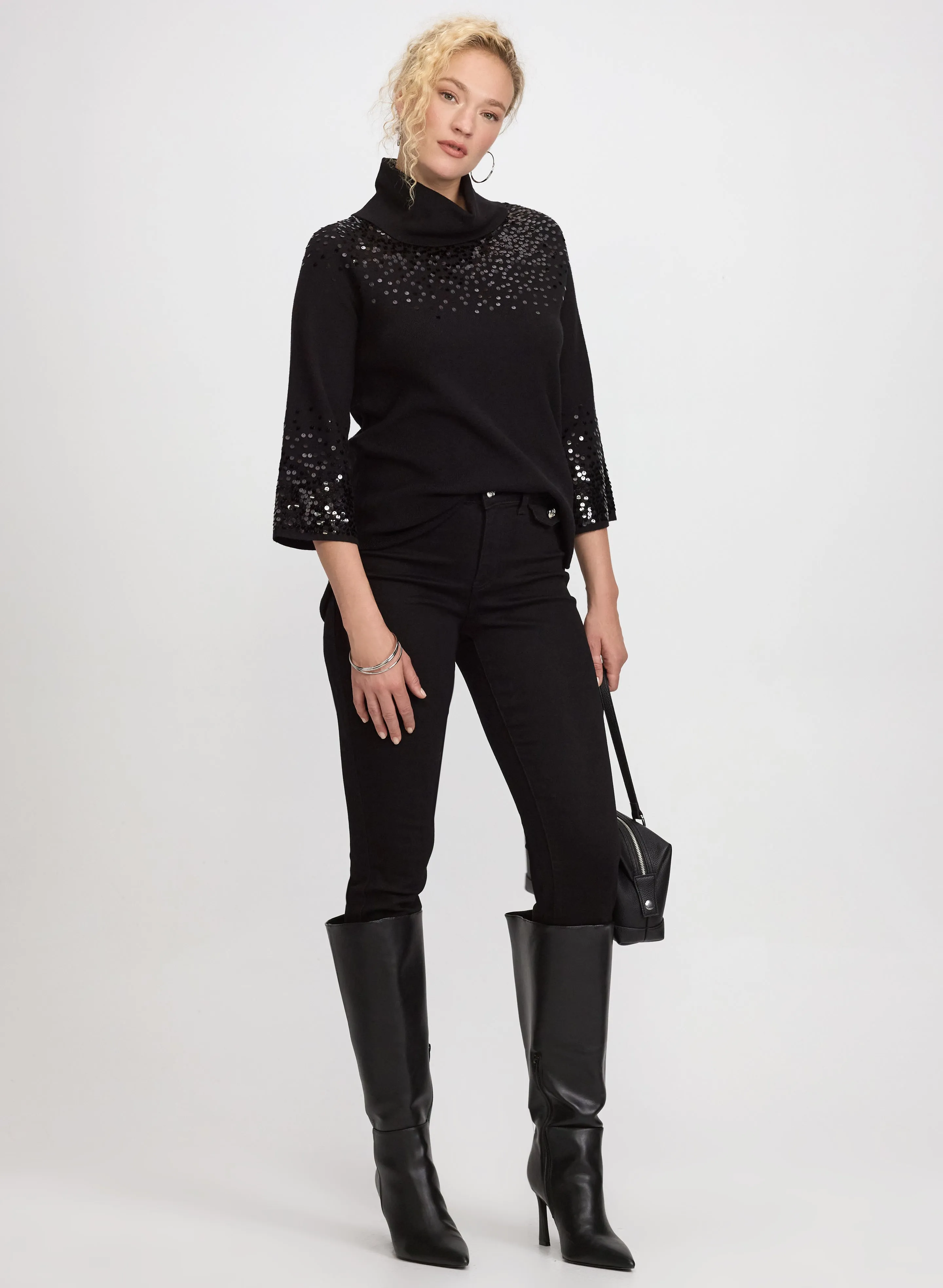 Sequined Cowl Neck Sweater sold by Laura product image thumbnail 4