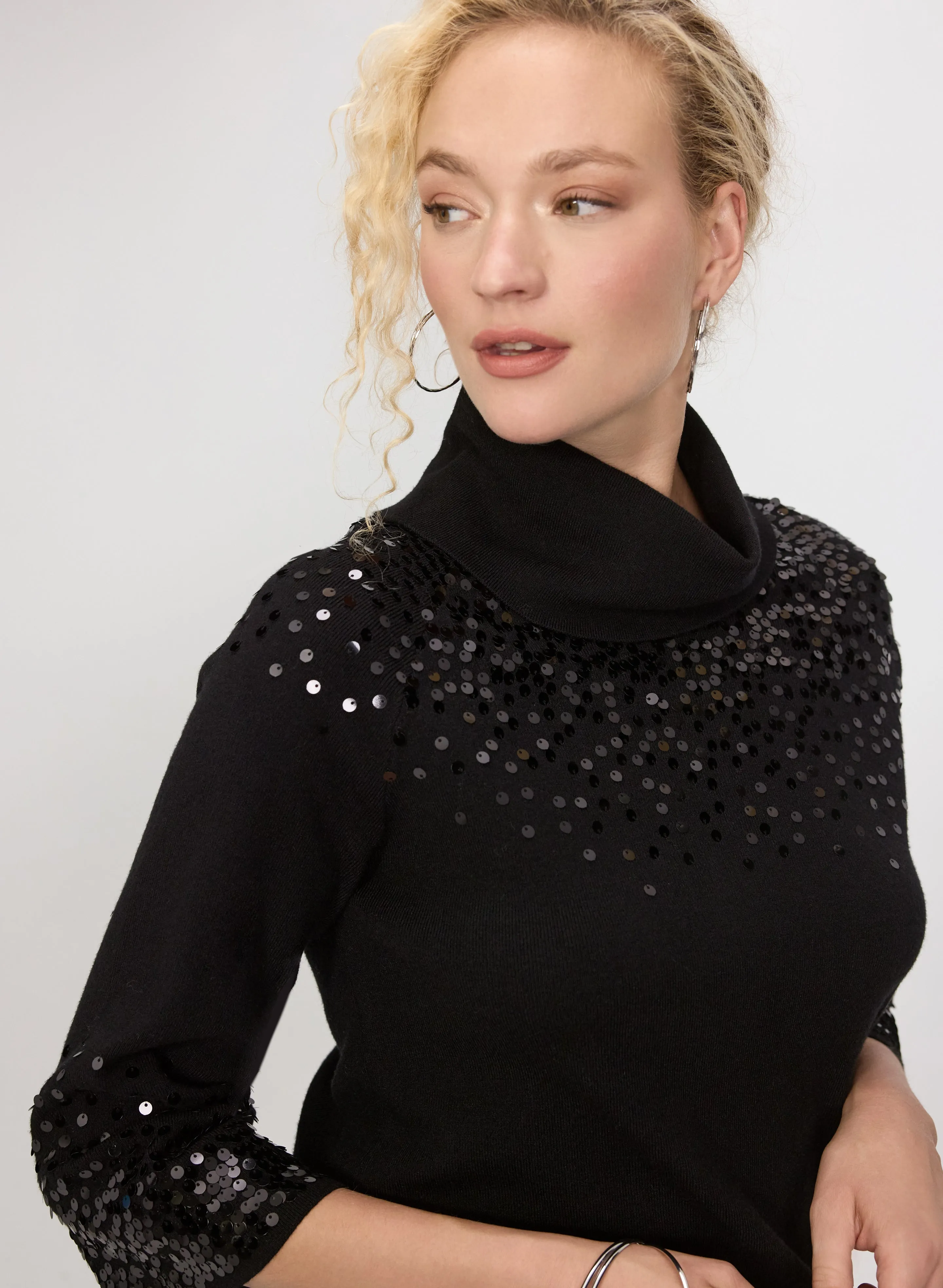 Sequined Cowl Neck Sweater sold by Laura product image thumbnail 5