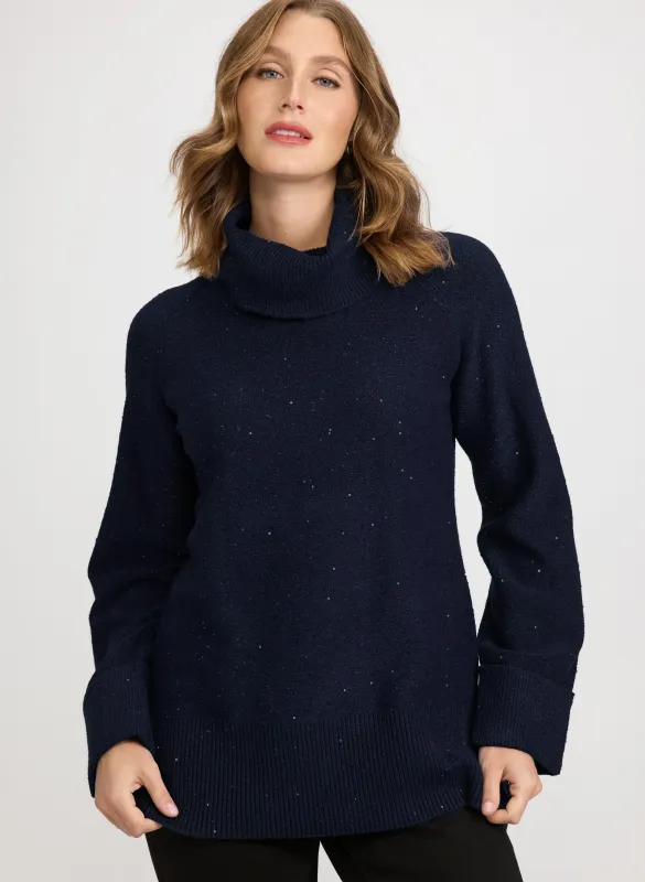 Sequined Cowl Neck Tunic Sweater sold by Laura