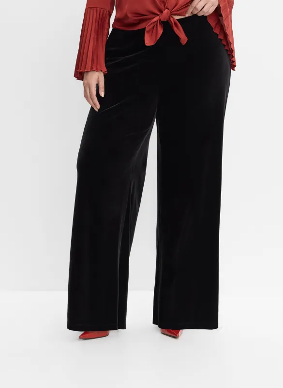 Melanie Lyne - Velvet Wide-Leg Pants sold by Laura