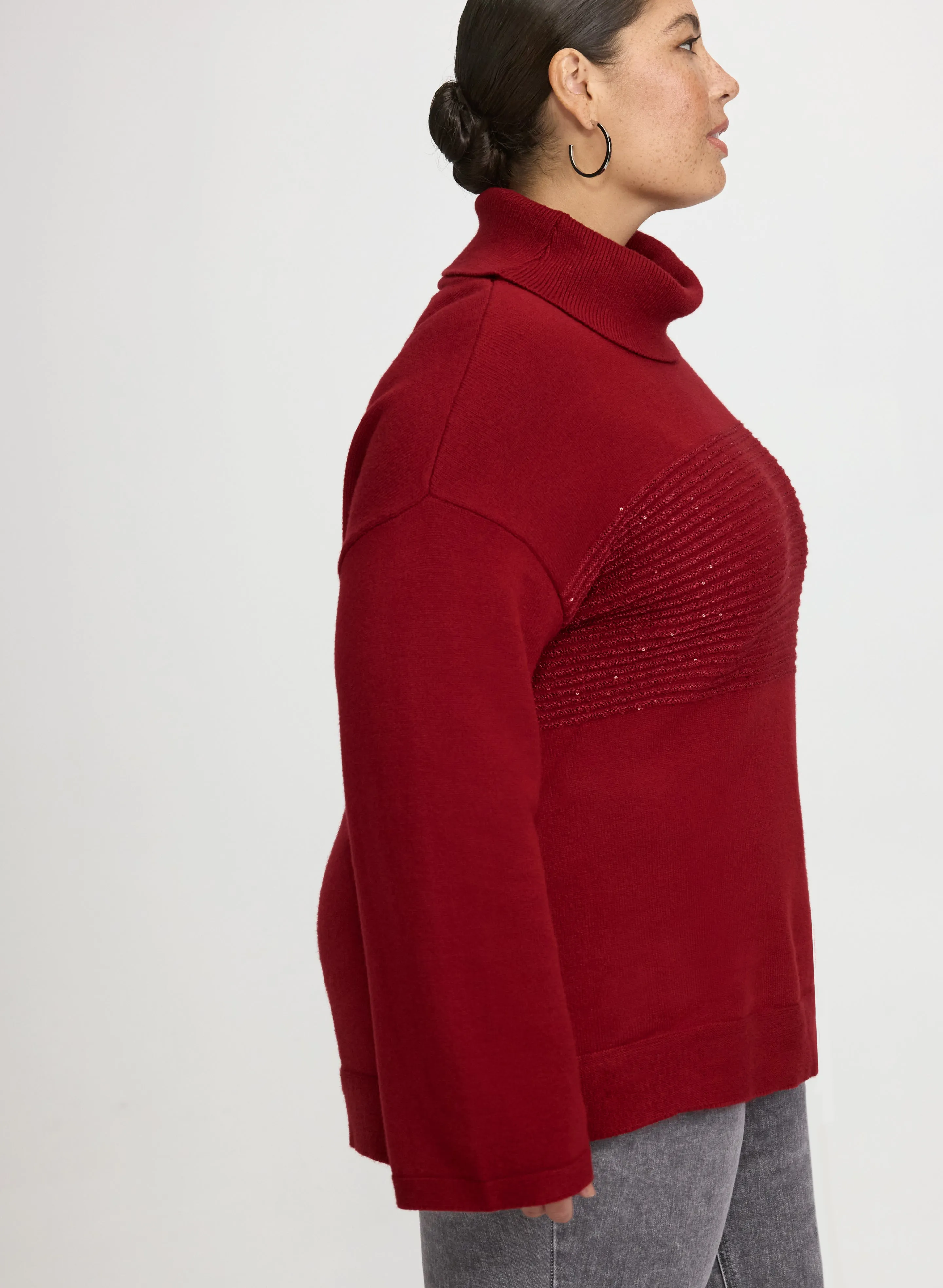 Sequin Striped Cowl Neck Sweater sold by Laura product image thumbnail 2