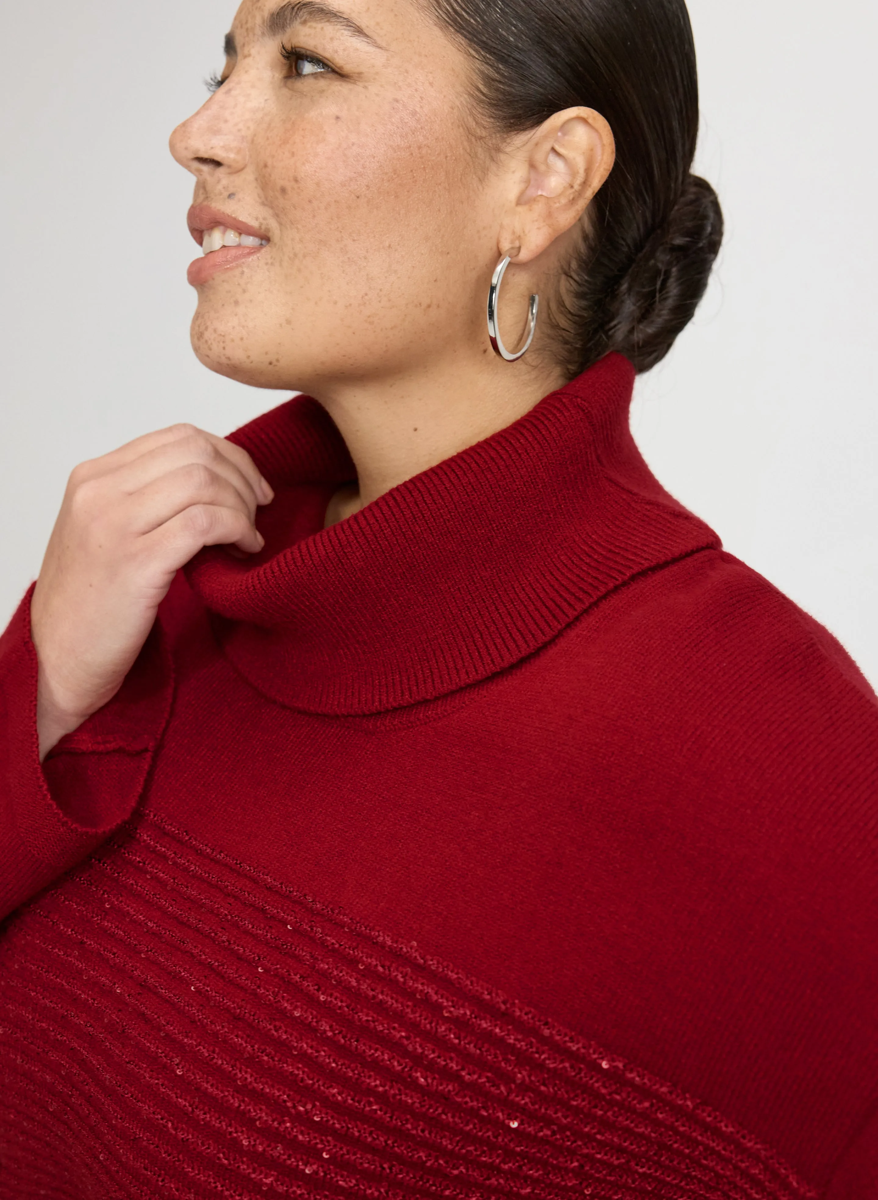 Sequin Striped Cowl Neck Sweater sold by Laura product image thumbnail 5