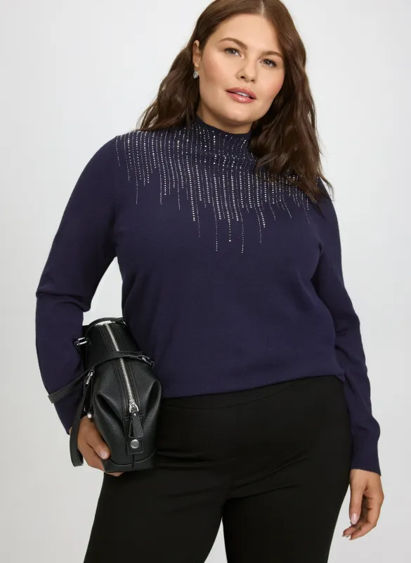 Cascading Rhinestone Sweater sold by Laura