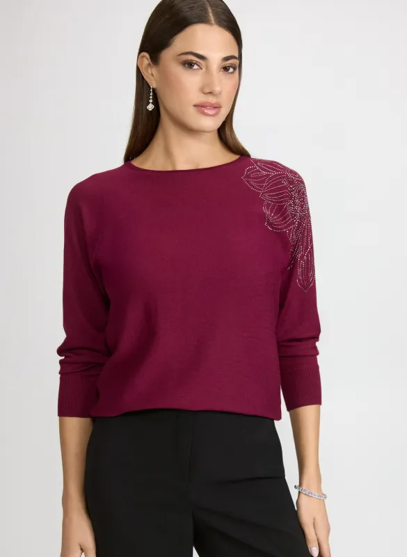 Floral Rhinestone Pullover sold by Laura