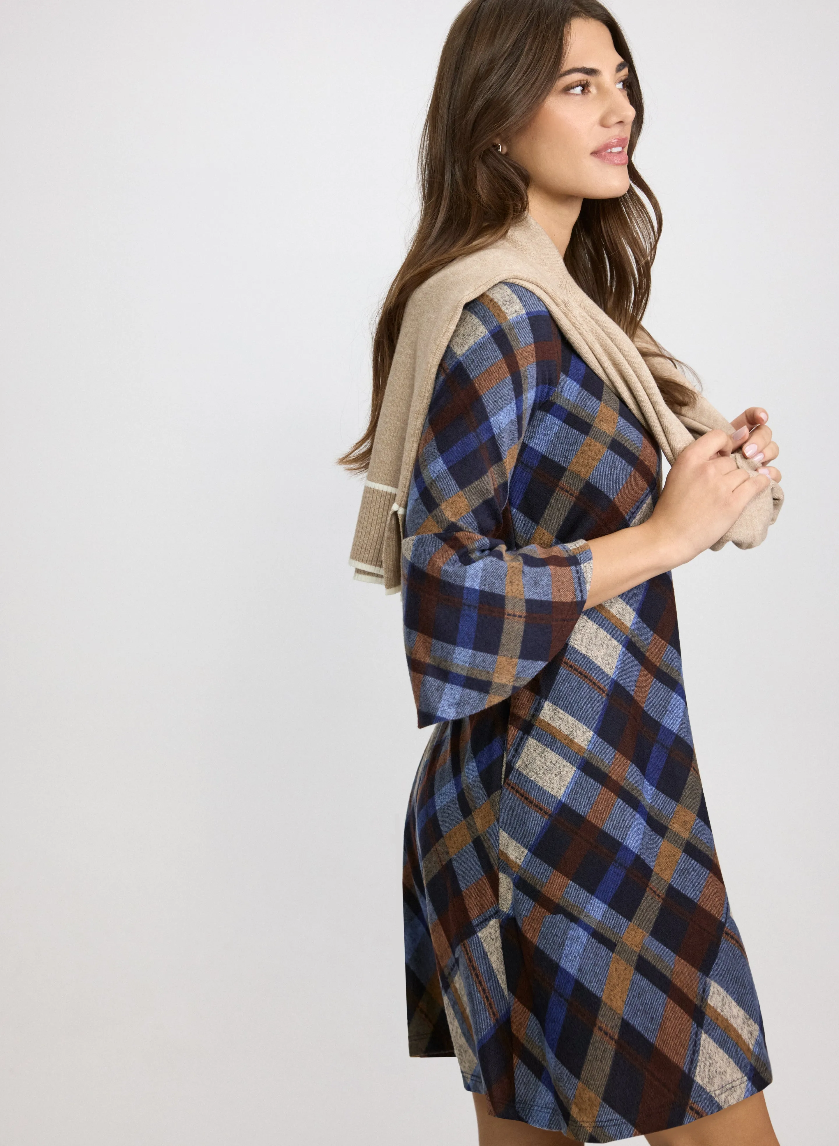 Plaid Sweater Dress sold by Laura product image thumbnail 3