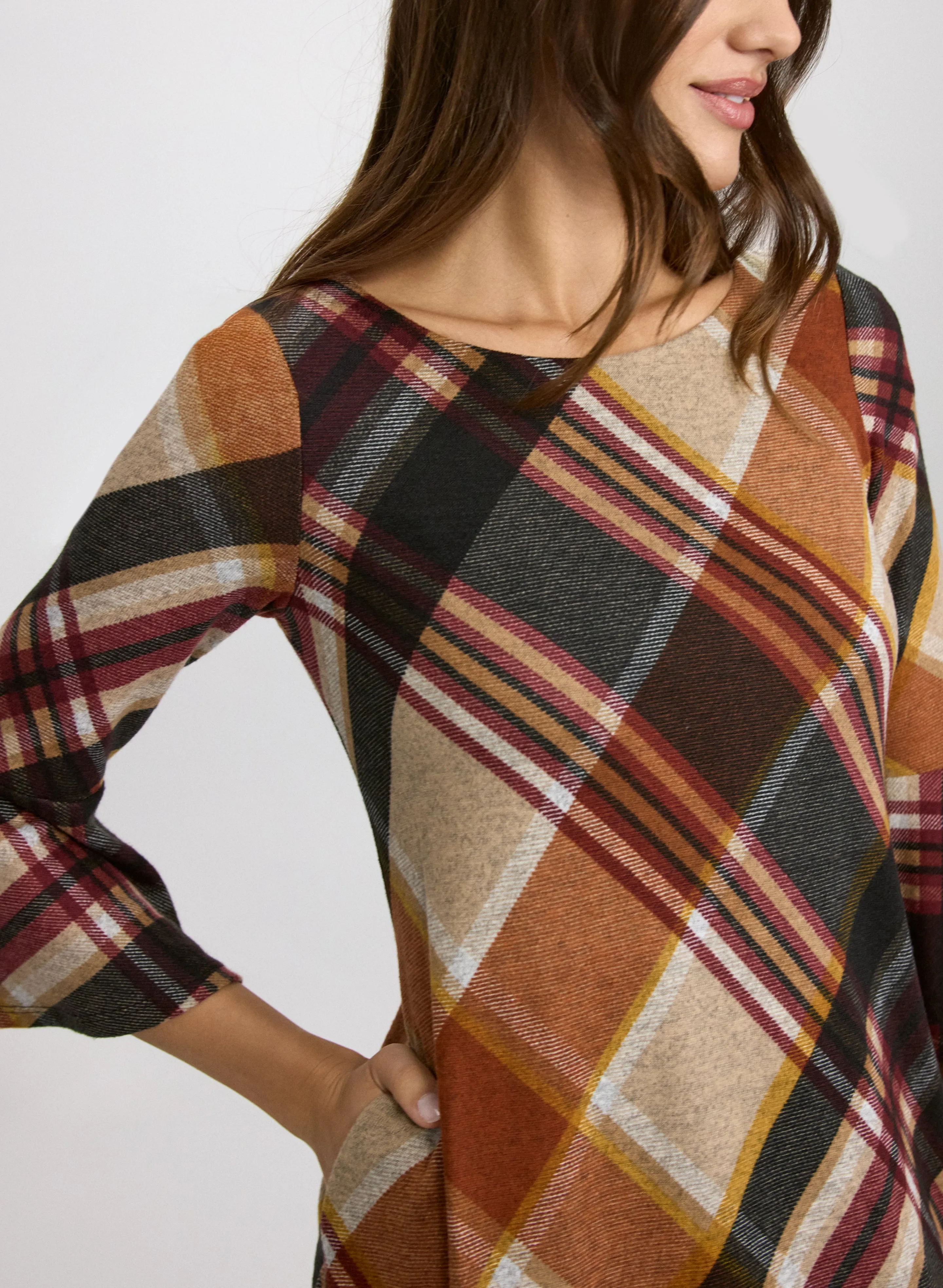 Plaid Bell Sleeve Dress sold by Laura product image thumbnail 5