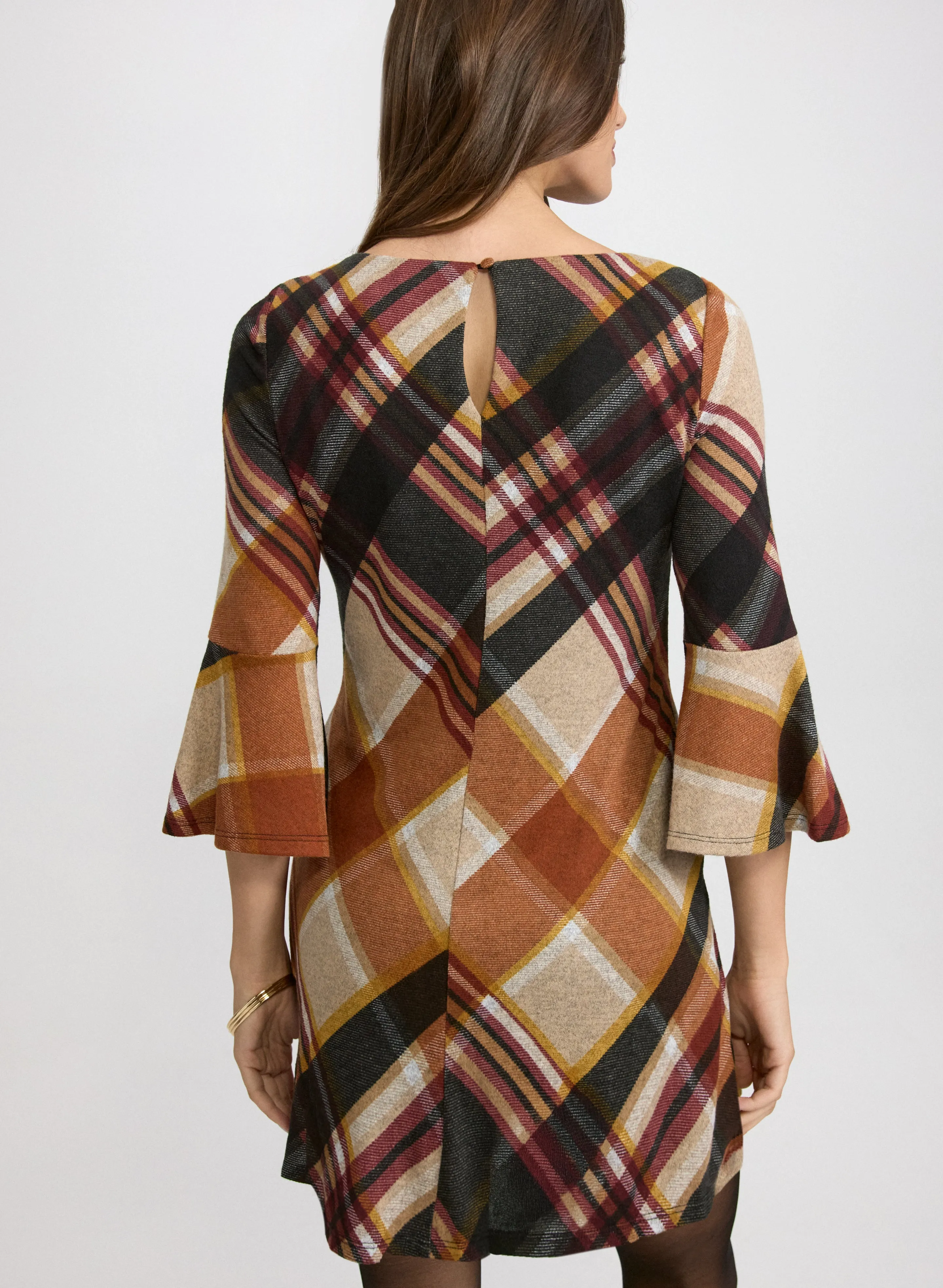 Plaid Bell Sleeve Dress sold by Laura product image thumbnail 4