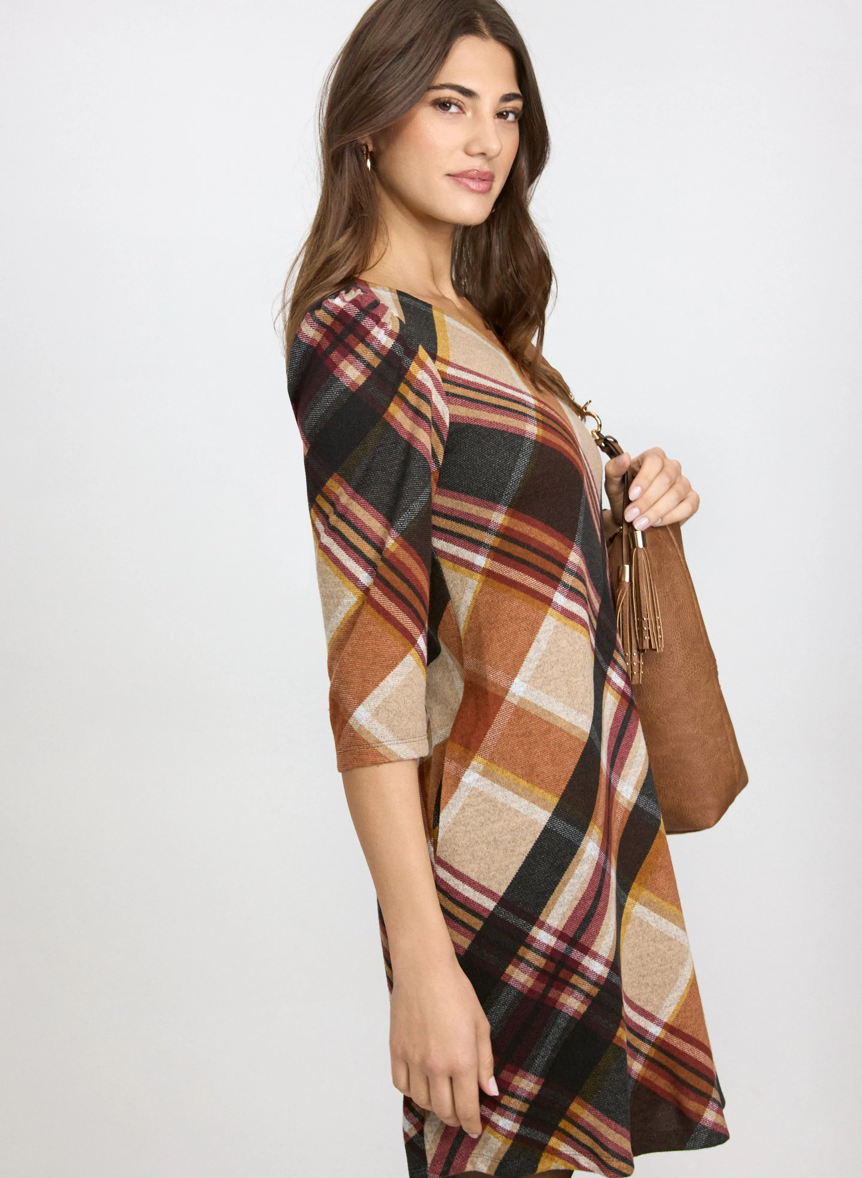 Plaid Sweater Dress sold by Laura product image thumbnail 2