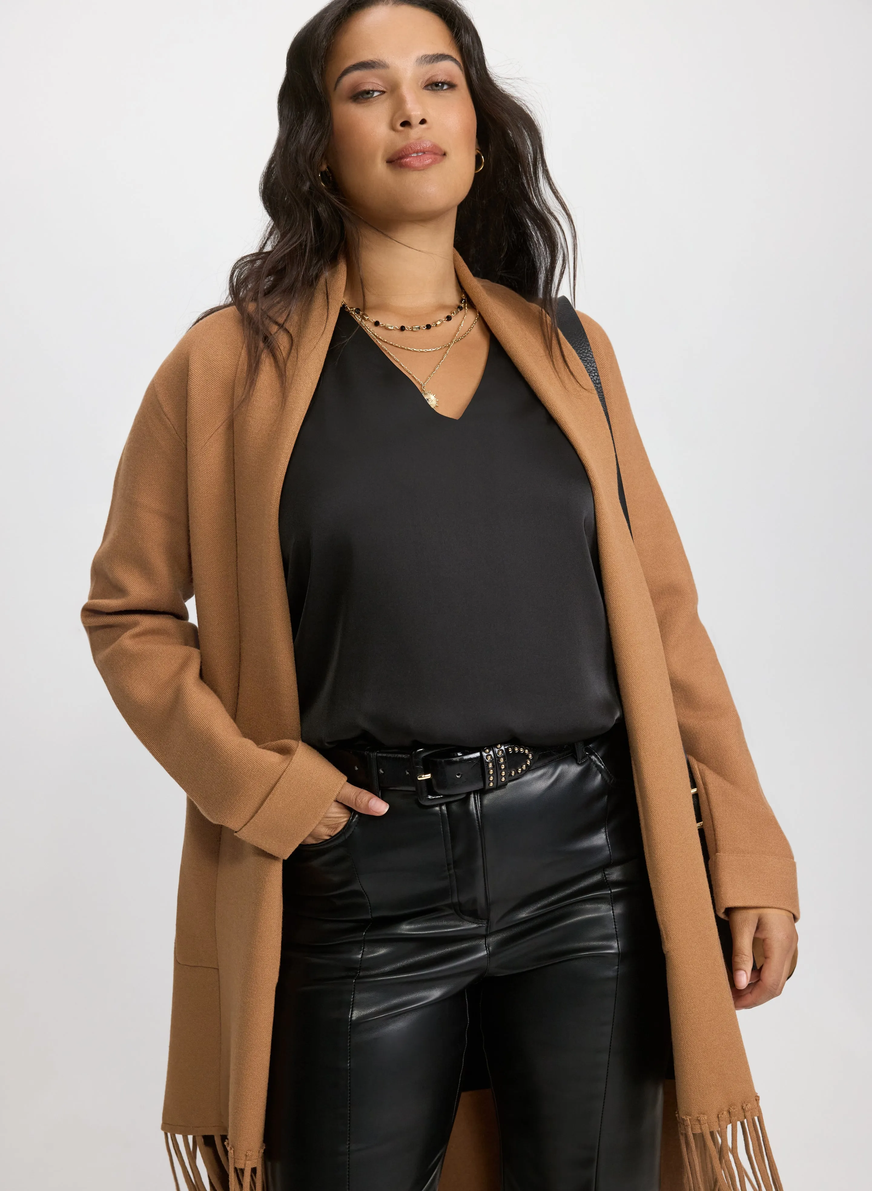 Fringe Colour Block Cardigan sold by Laura