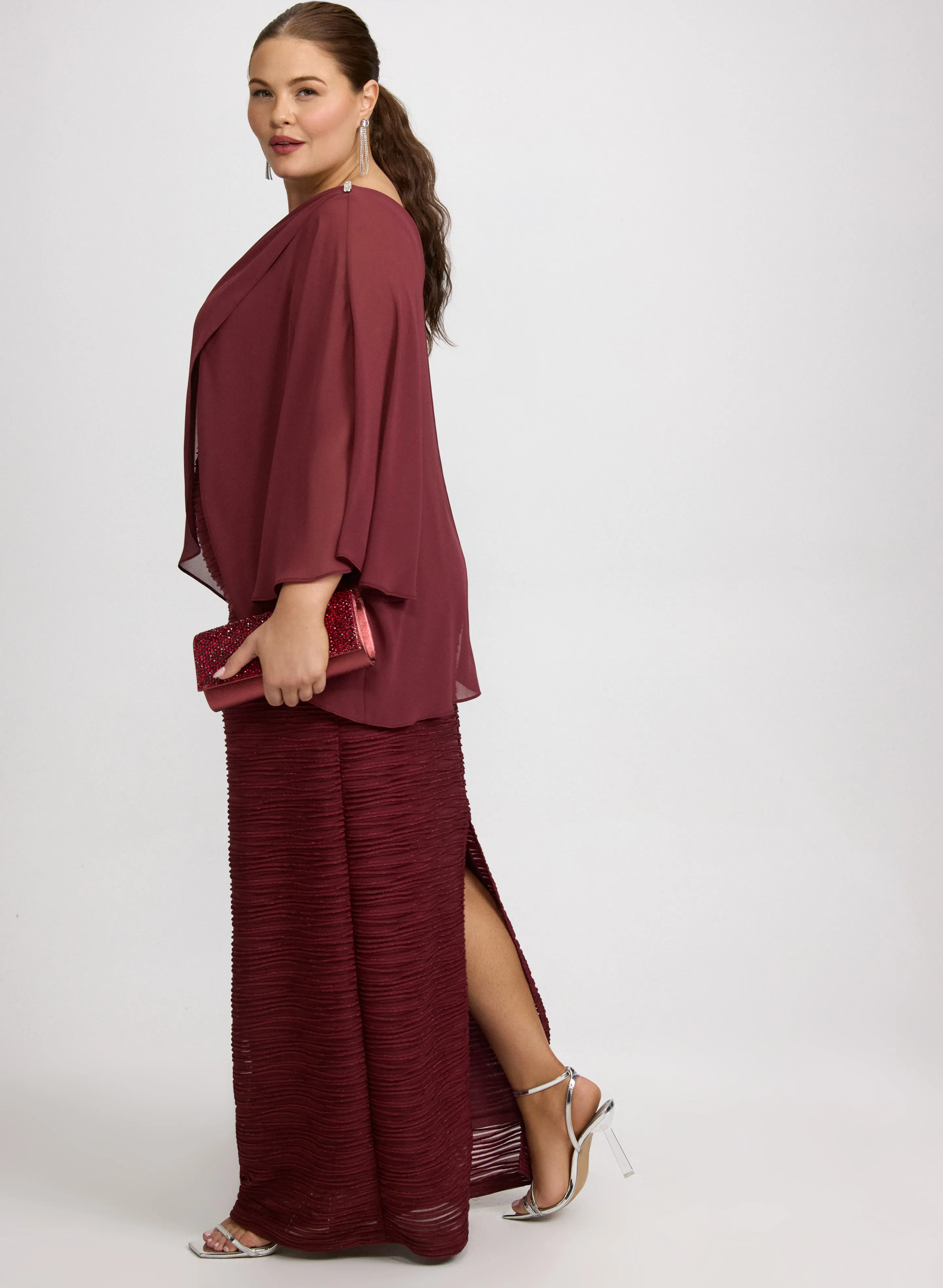 Joseph Ribkoff - Capelet Overlay Dress sold by Laura product image thumbnail 3