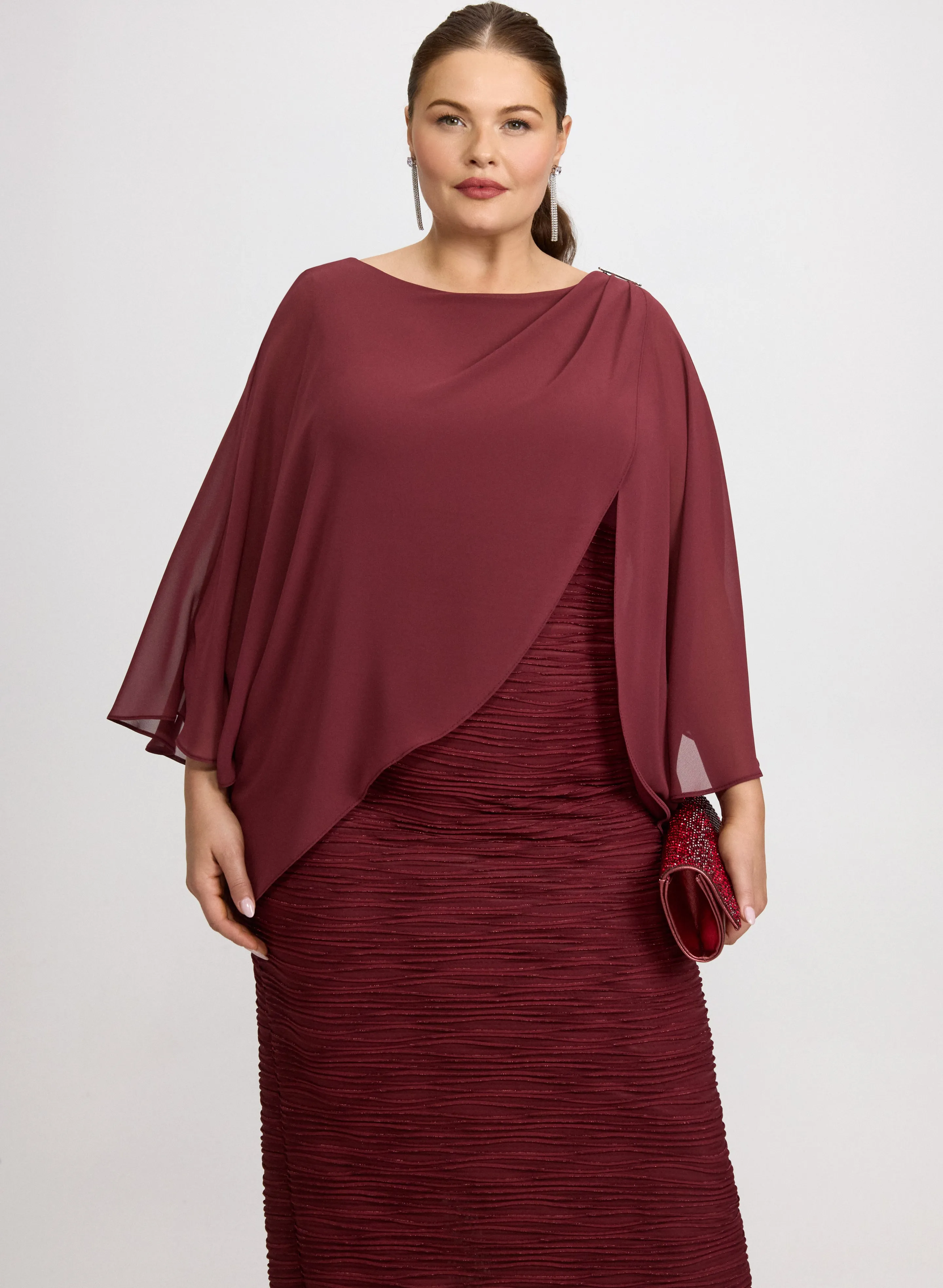 Joseph Ribkoff - Capelet Overlay Dress sold by Laura product image thumbnail 4