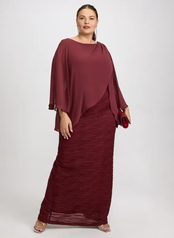 Joseph Ribkoff - Capelet Overlay Dress sold by Laura