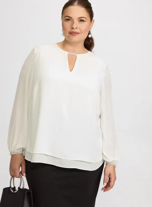 Rhinestone Trim Blouse sold by Laura