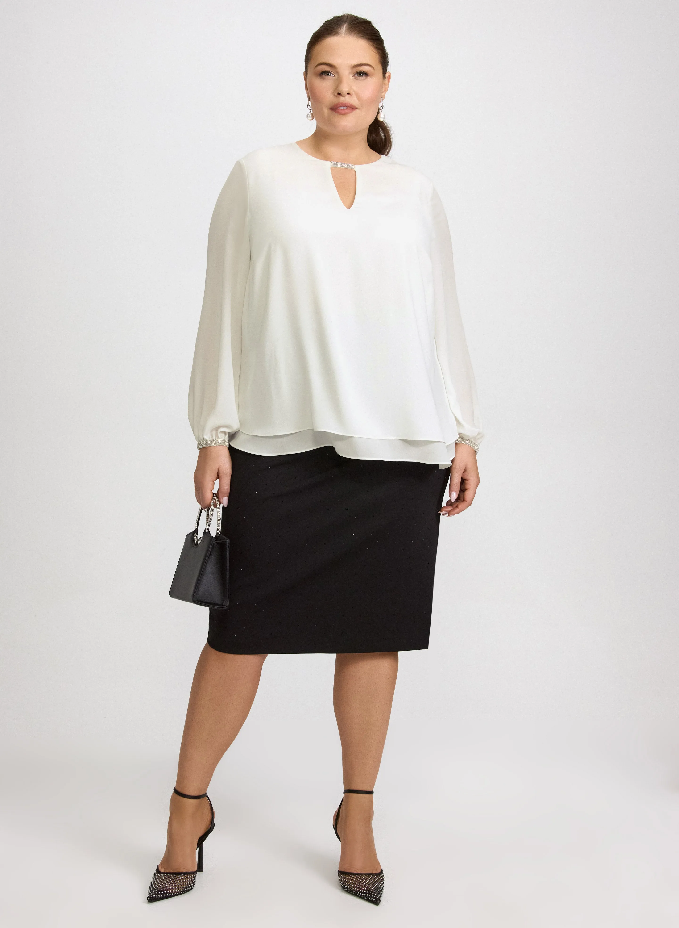 Rhinestone Trim Blouse sold by Laura product image thumbnail 3