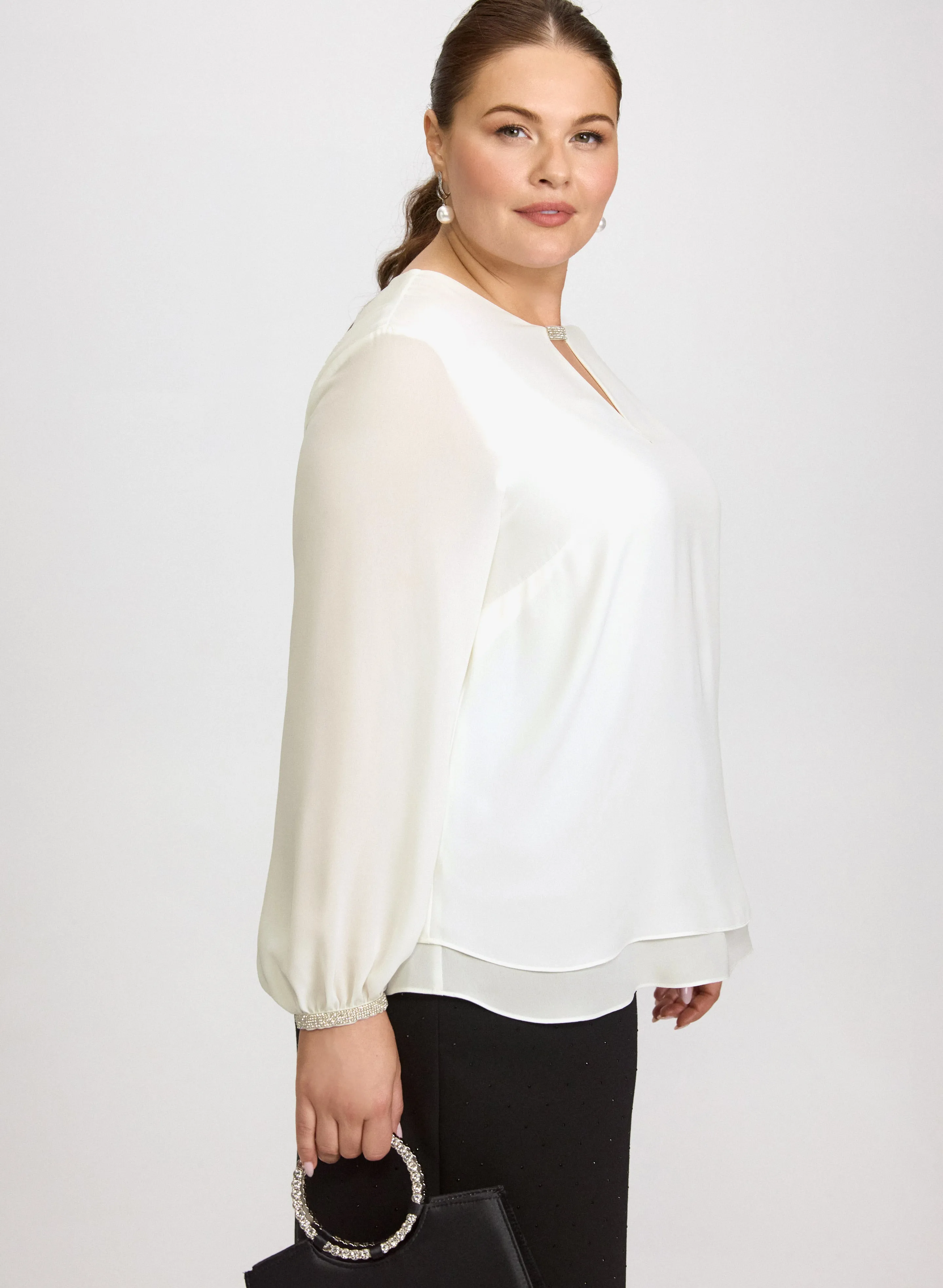 Rhinestone Trim Blouse sold by Laura product image thumbnail 5