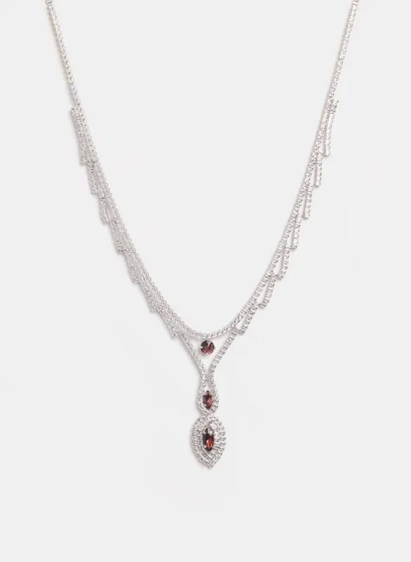 Teardrop Crystal Pendant Necklace sold by Laura