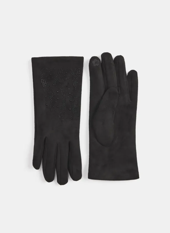 Rhinestone Detail Gloves sold by Laura