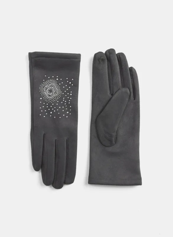 Rhinestone Detail Gloves sold by Laura