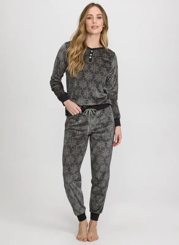 Snowflake Print Pyjama Set sold by Laura