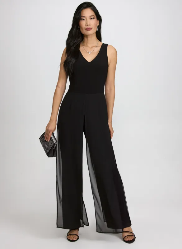 Chiffon Overlay Jumpsuit sold by Laura