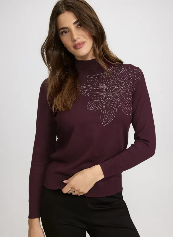 Floral Rhinestone Pullover sold by Laura