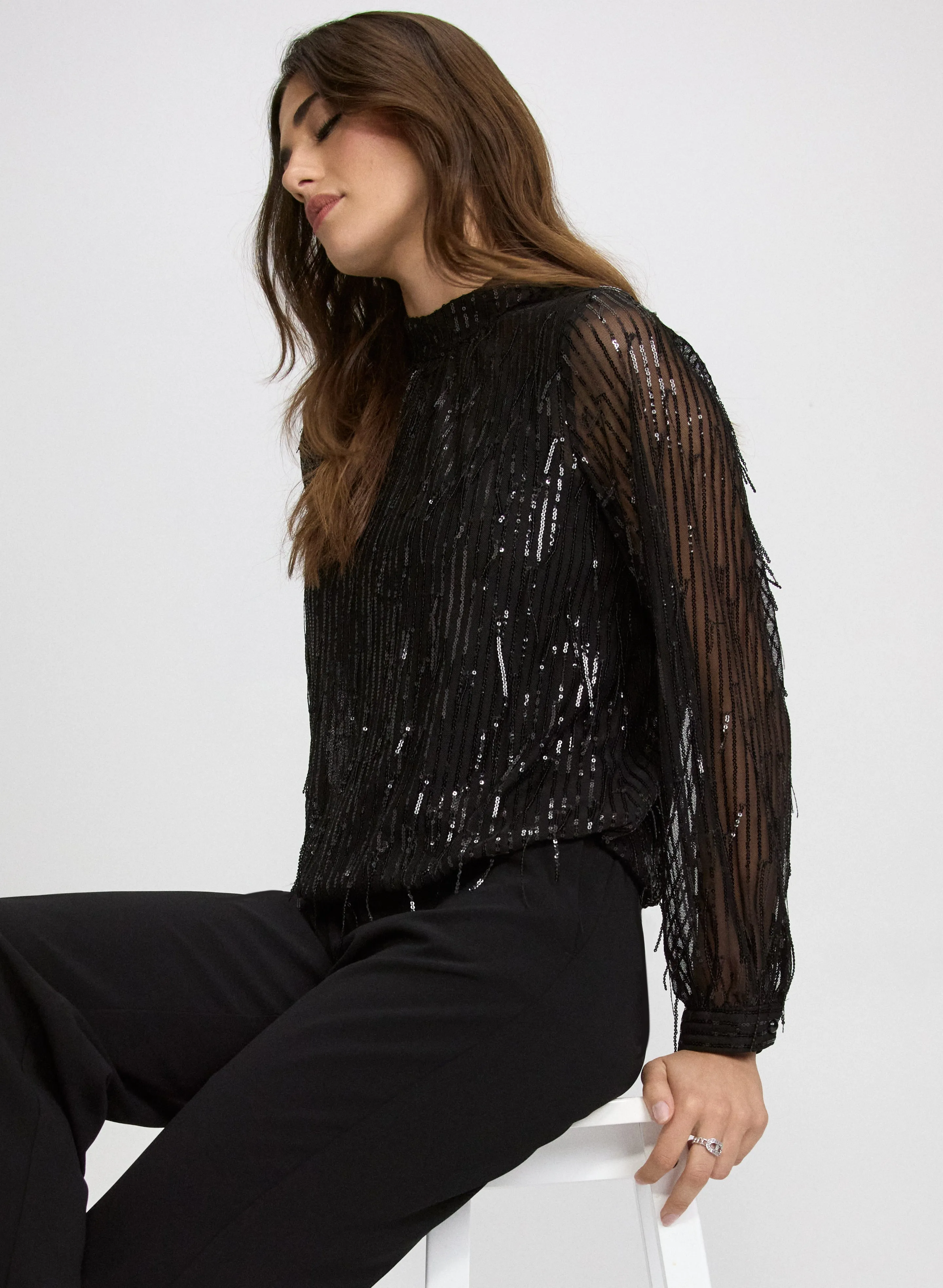 Rhinestone Fringe Top sold by Laura product image thumbnail 2