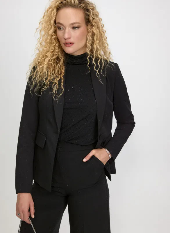 Tonal Stud Embellished Blazer made by Laura