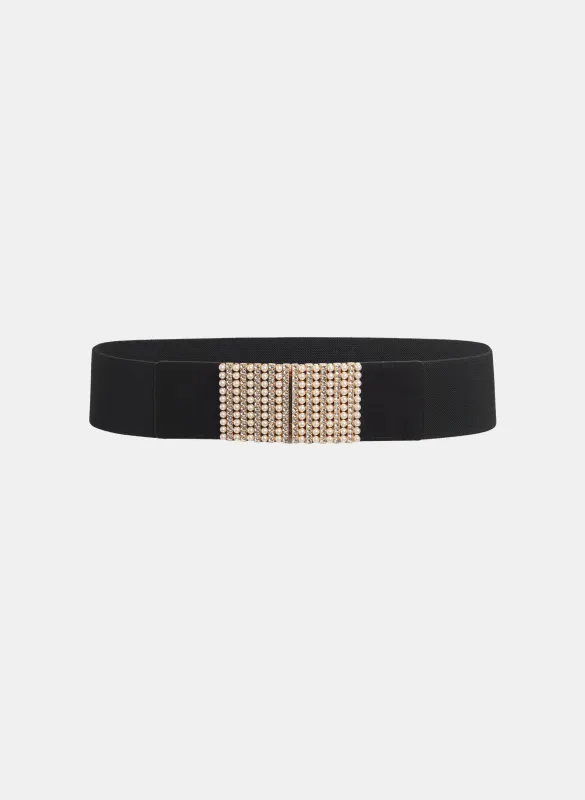 Pearl Embellished Elastic Belt sold by Laura
