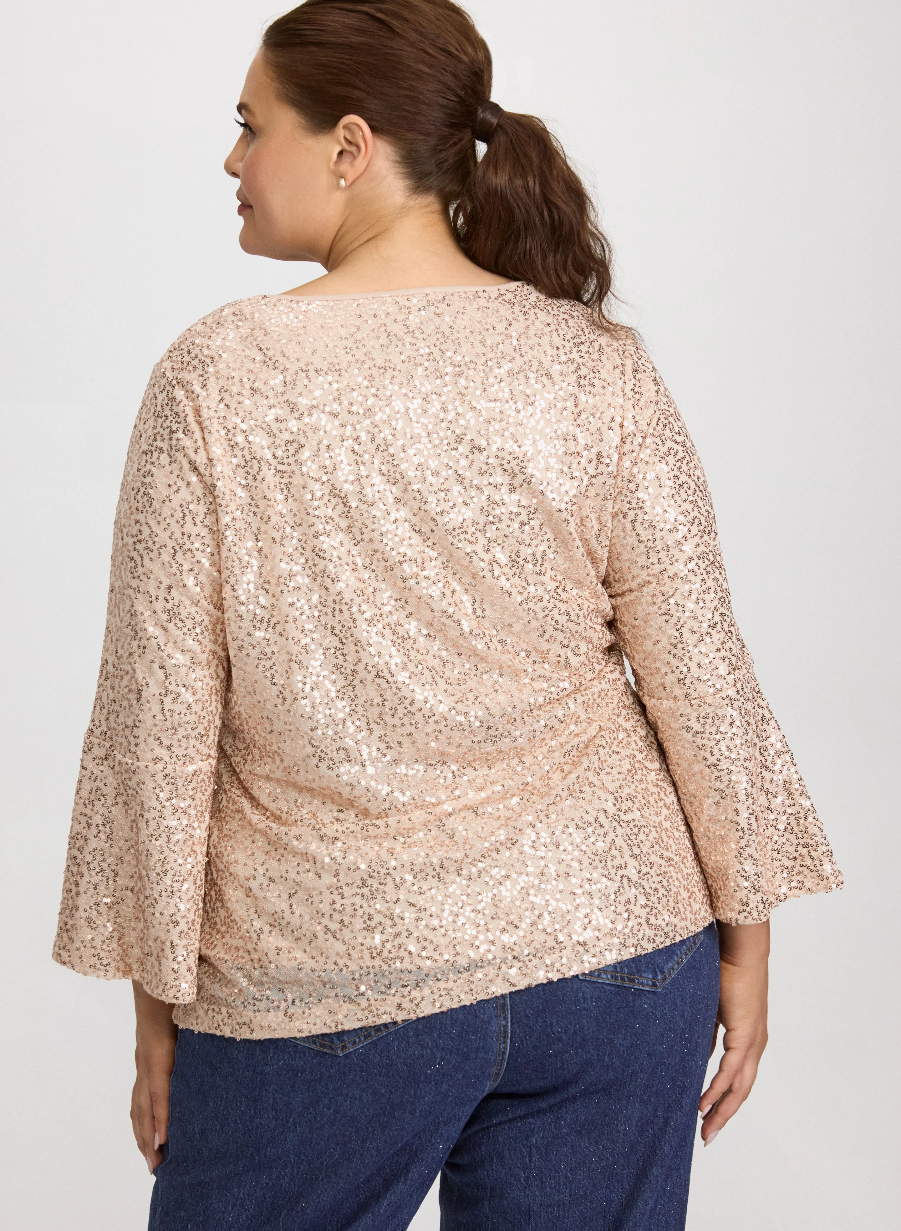 Bell Sleeve Sequin Top sold by Laura product image thumbnail 3