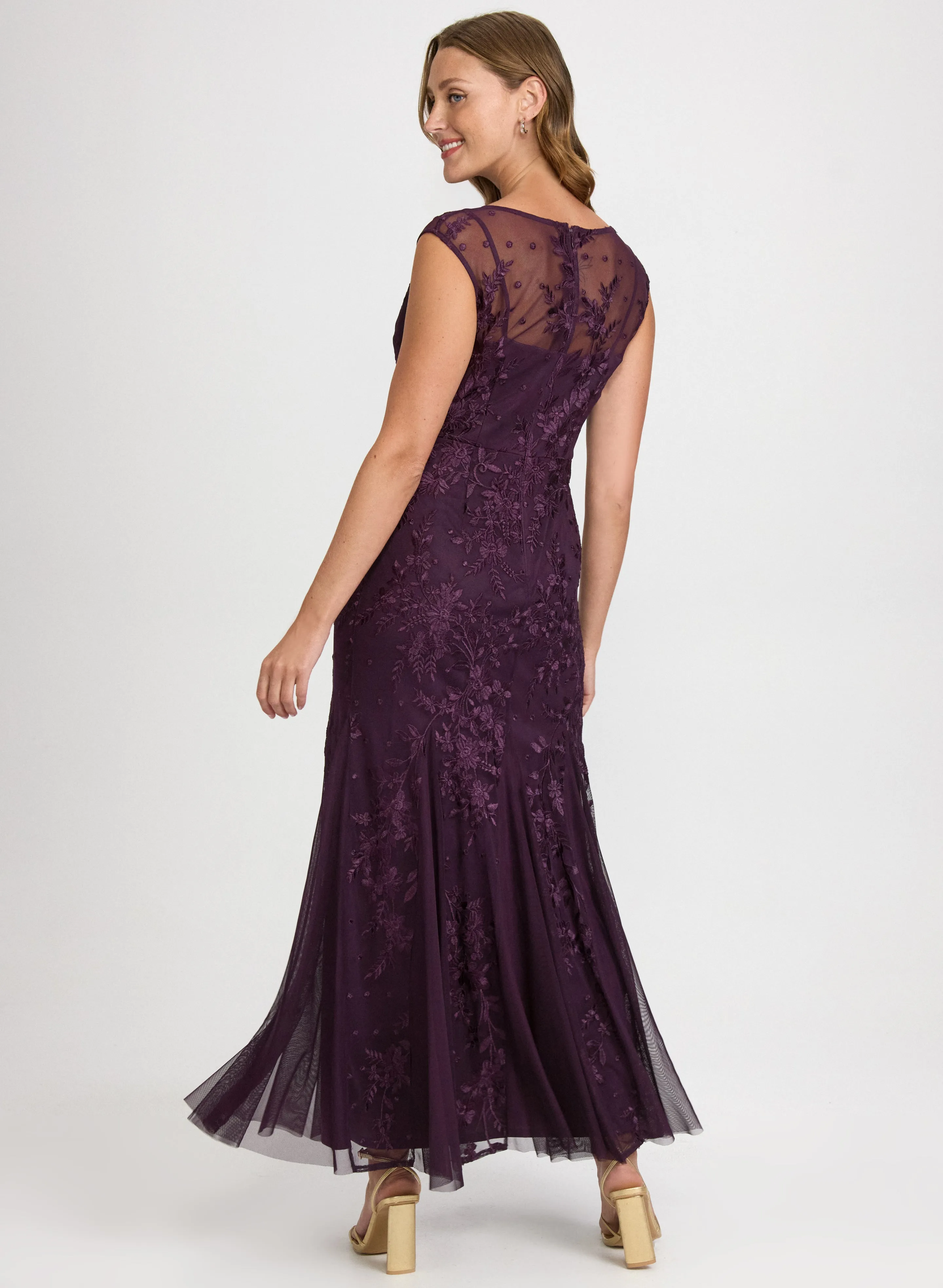 Floral Embroidered Tulle Dress sold by Laura product image thumbnail 3