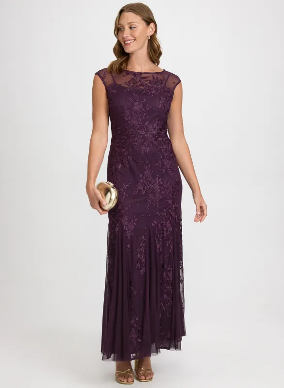 Floral Embroidered Tulle Dress sold by Laura