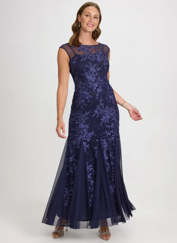 Floral Embroidered Tulle Dress sold by Laura
