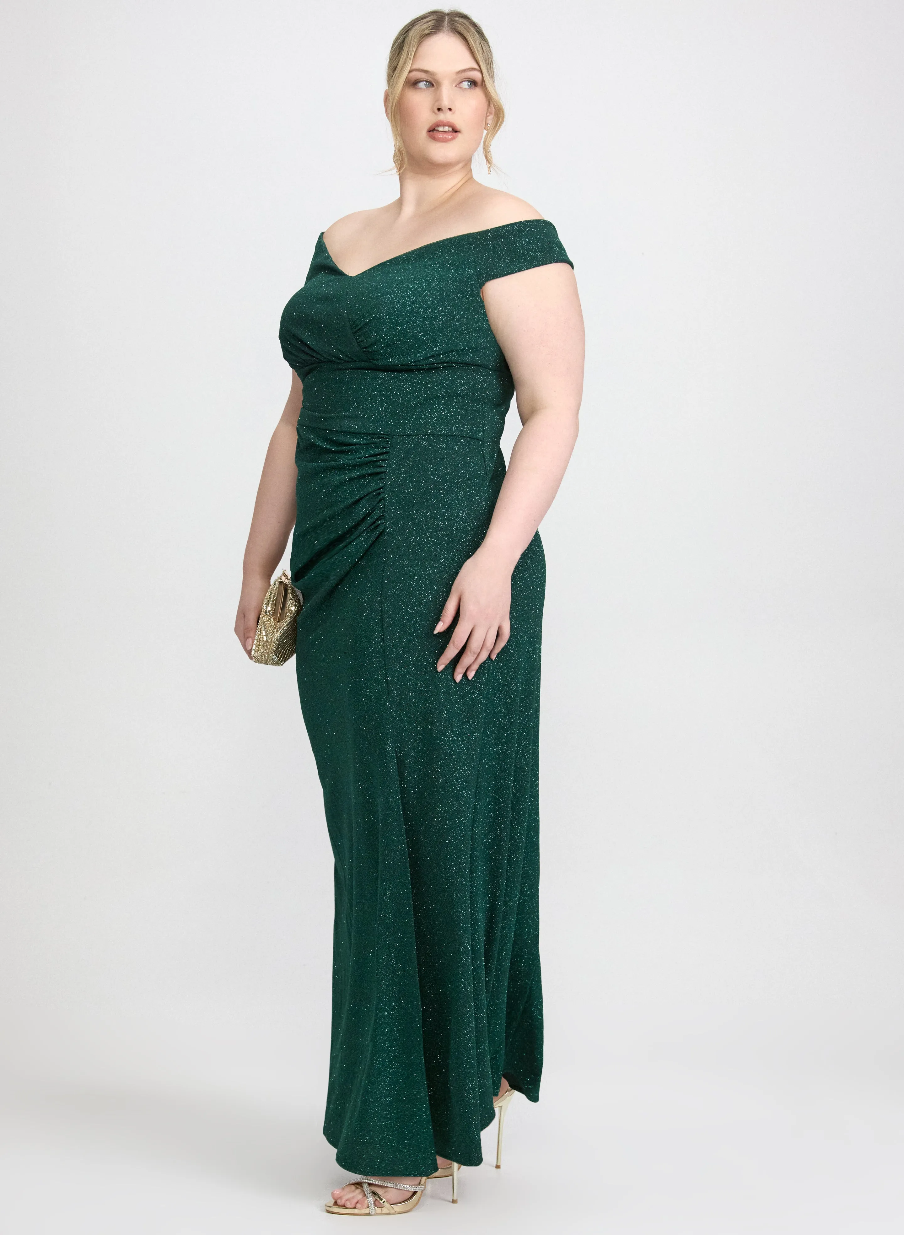 Glitter Knit Off-Shoulder Dress sold by Laura product image thumbnail 3